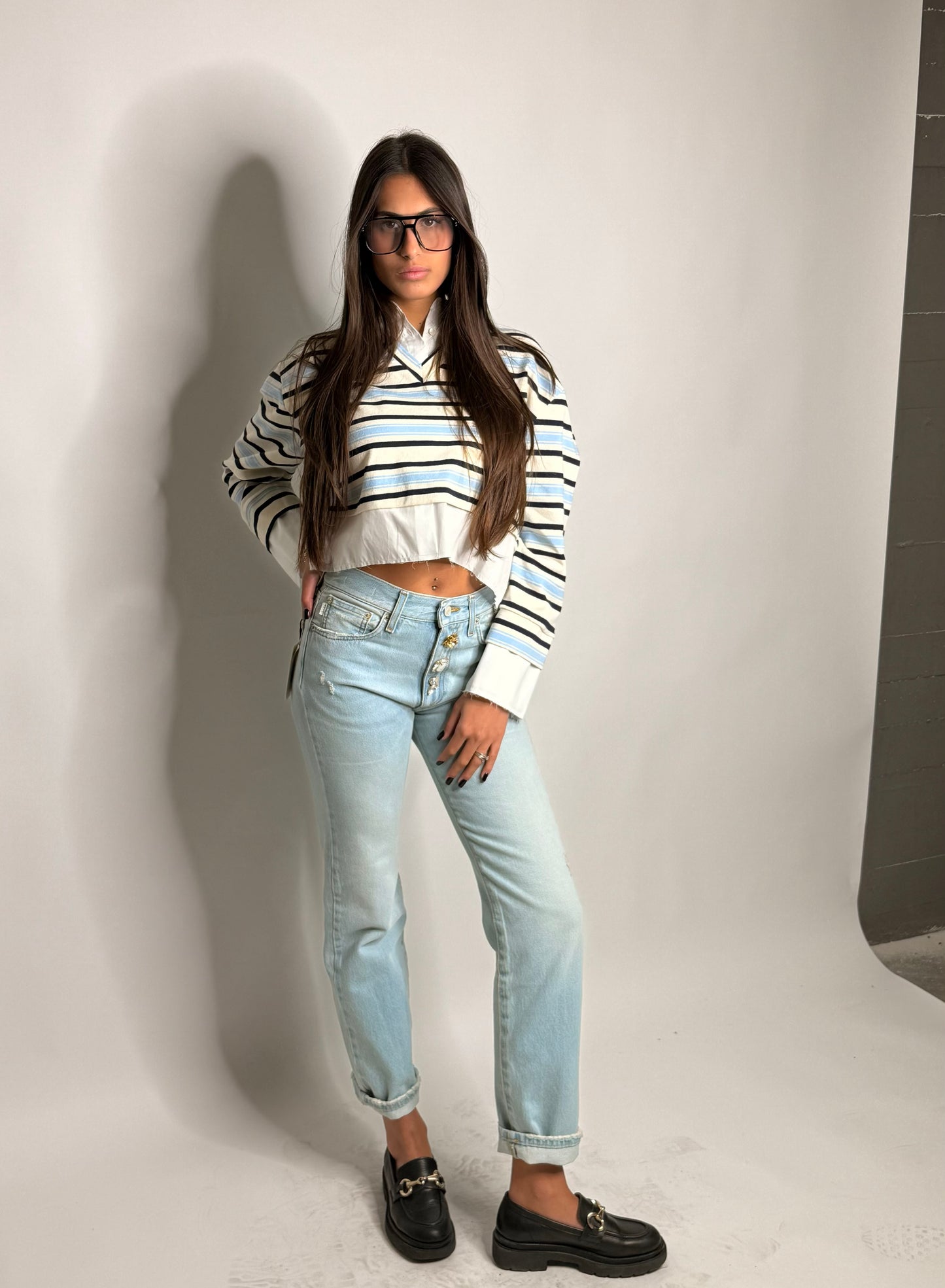 Jeans Zoe con bottoni gioiello ViCOLO