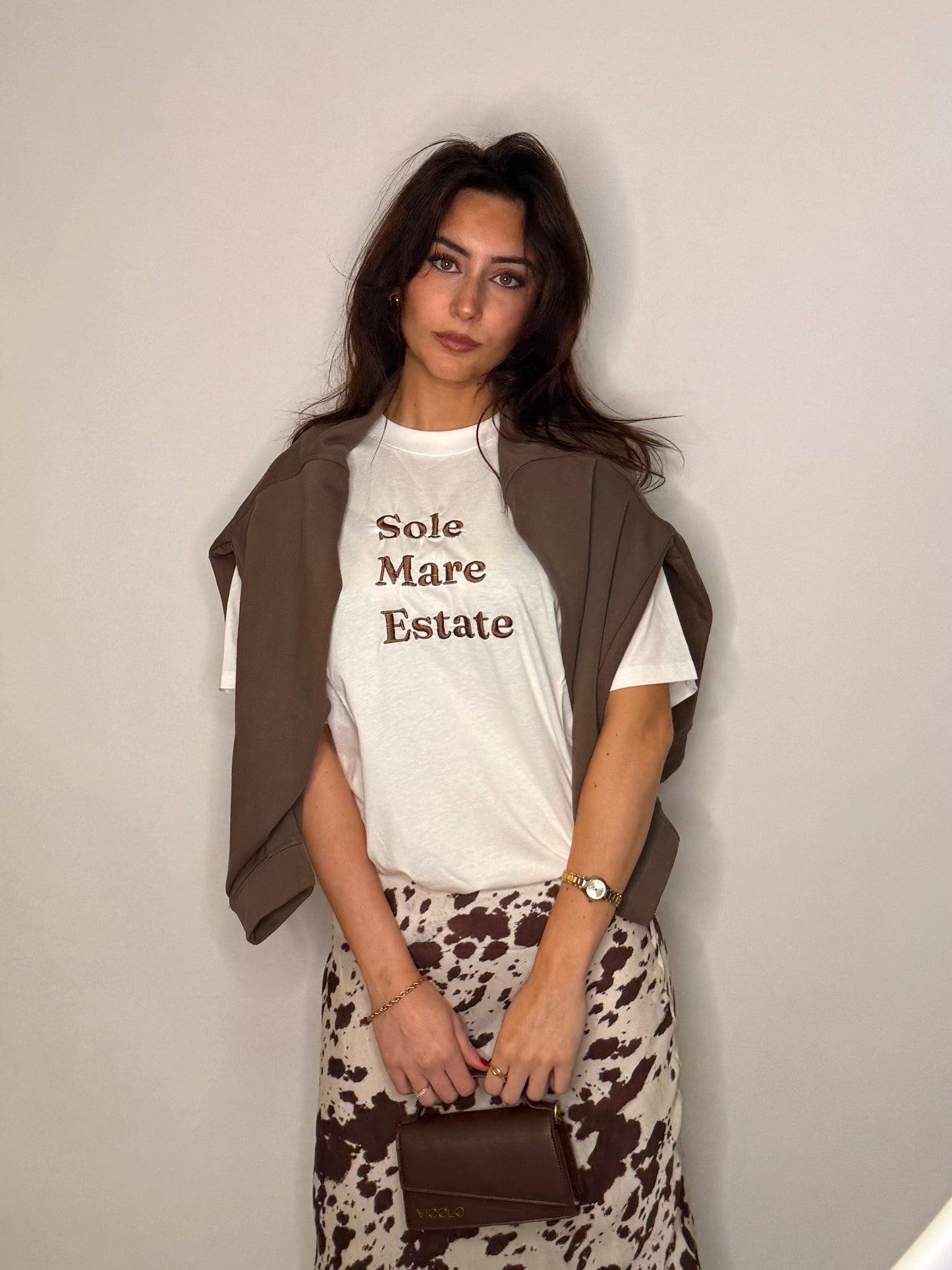 T-shirt sole mare estate Vicolo brown