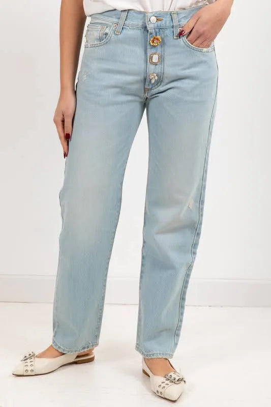 Jeans Zoe con bottoni gioiello ViCOLO