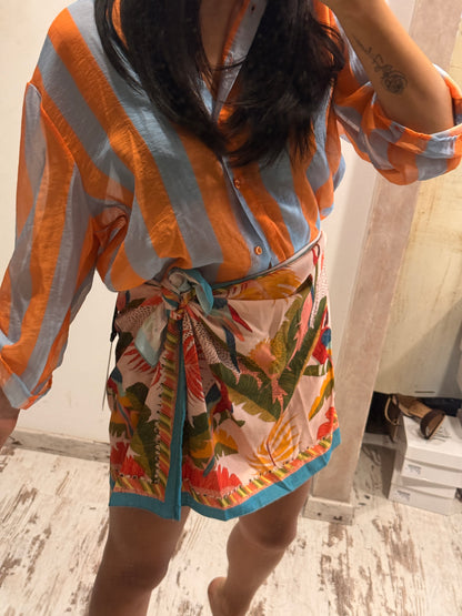 Camicia HaveOne The Island Righe Arancio Cielo