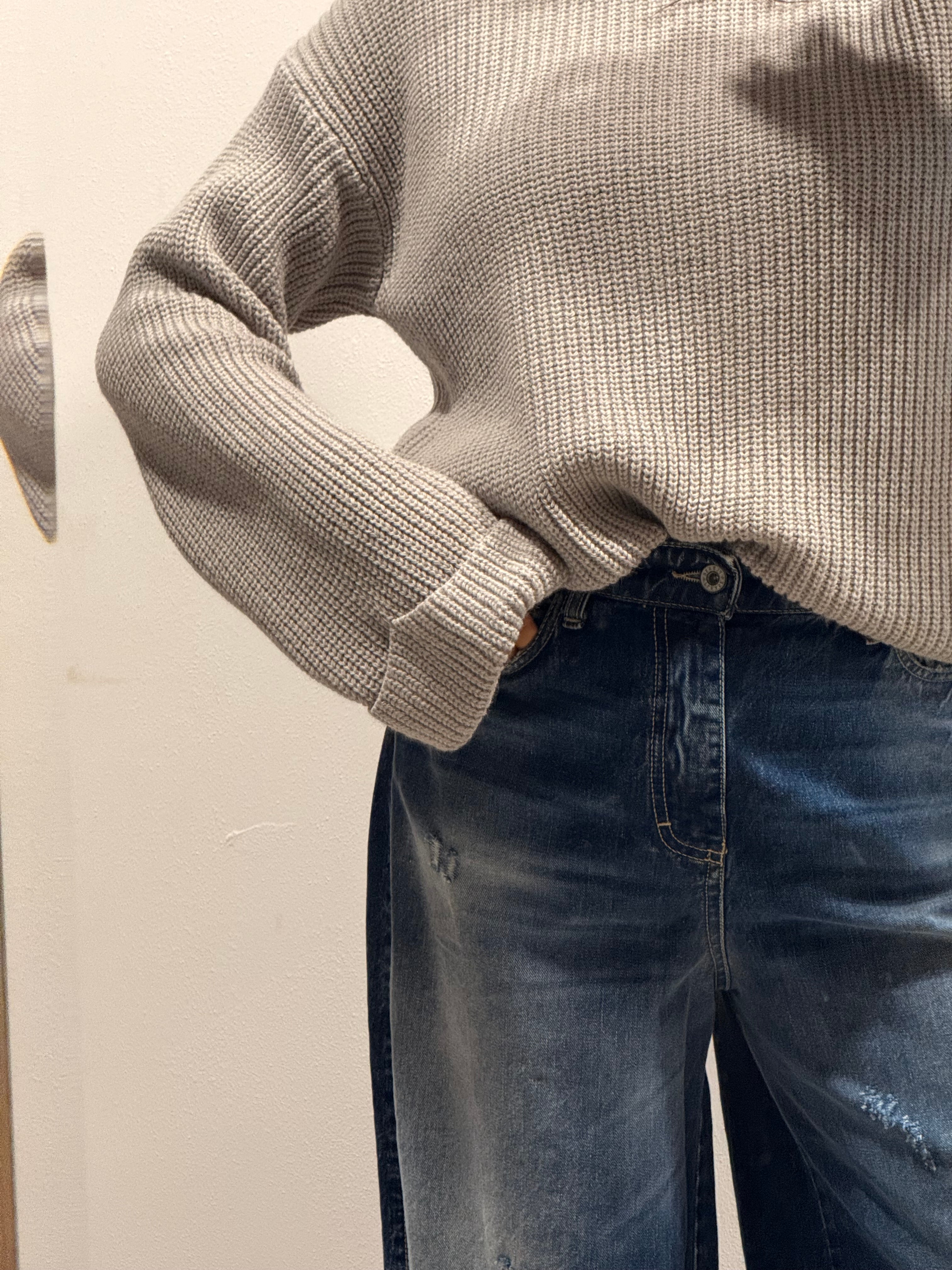 Maglione girocollo Please Grigio