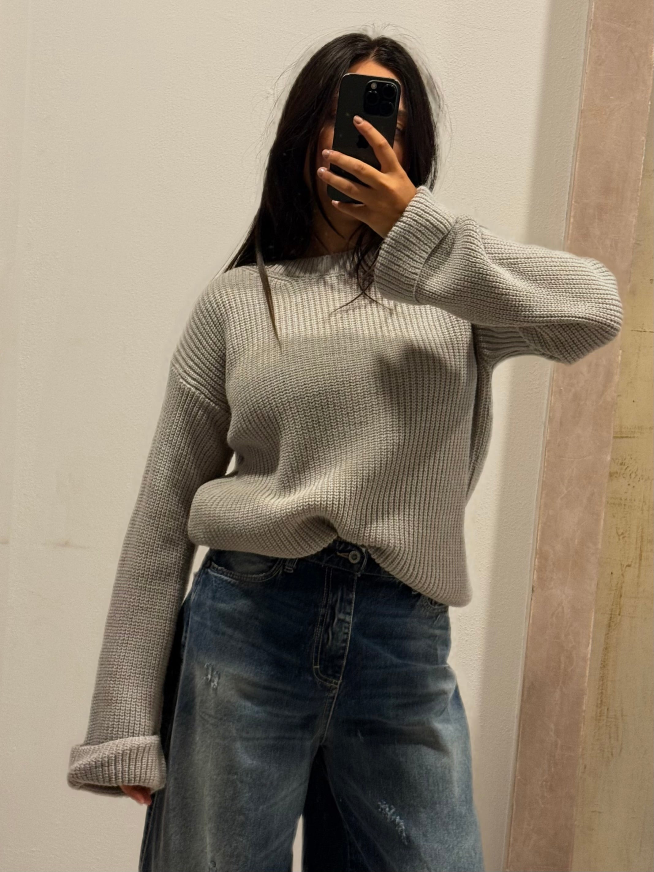Maglione girocollo Please Grigio