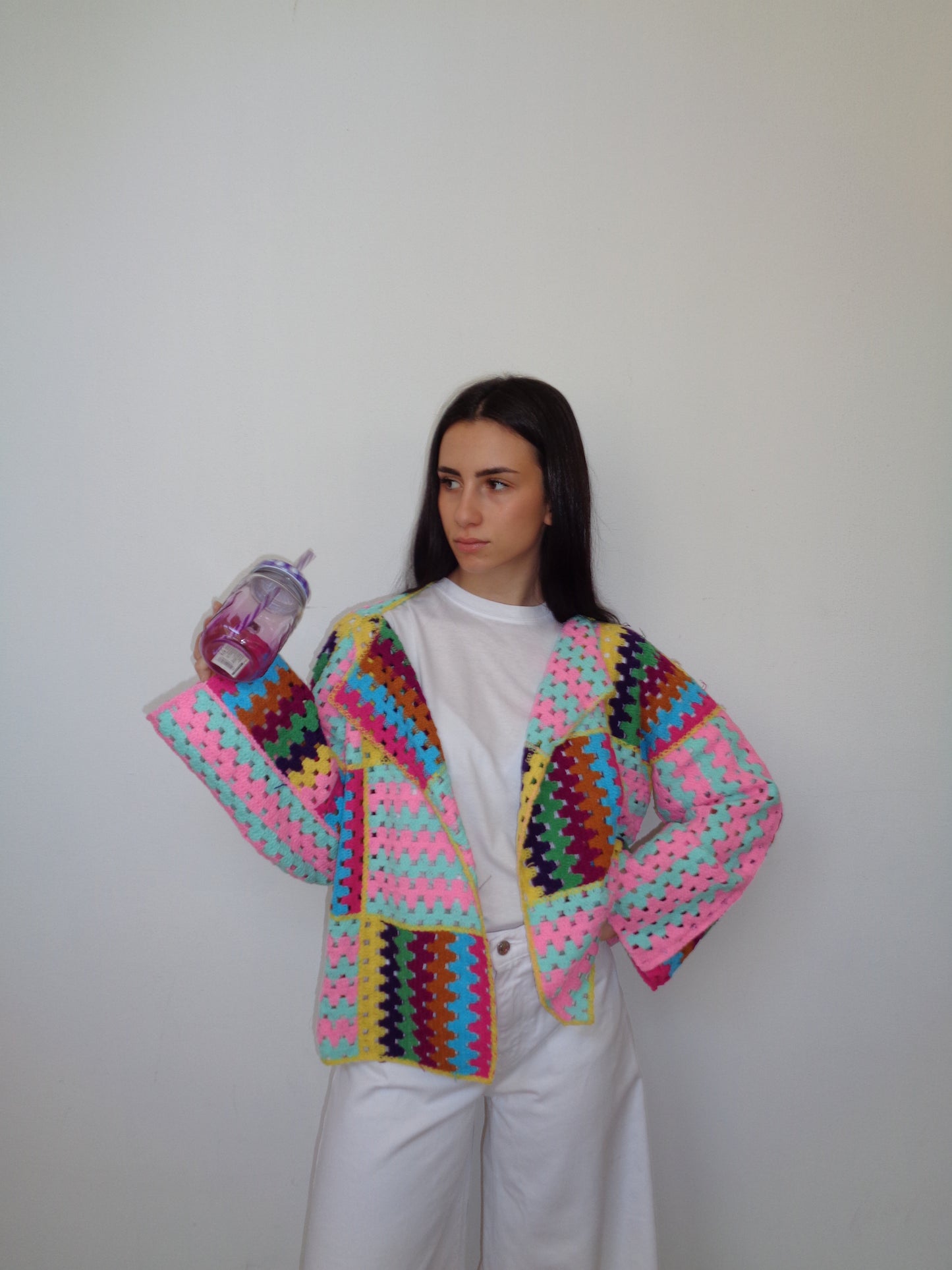 Gilet multicolor crochet