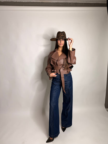 Jeans a gamba larga con vita alta e piega - Please