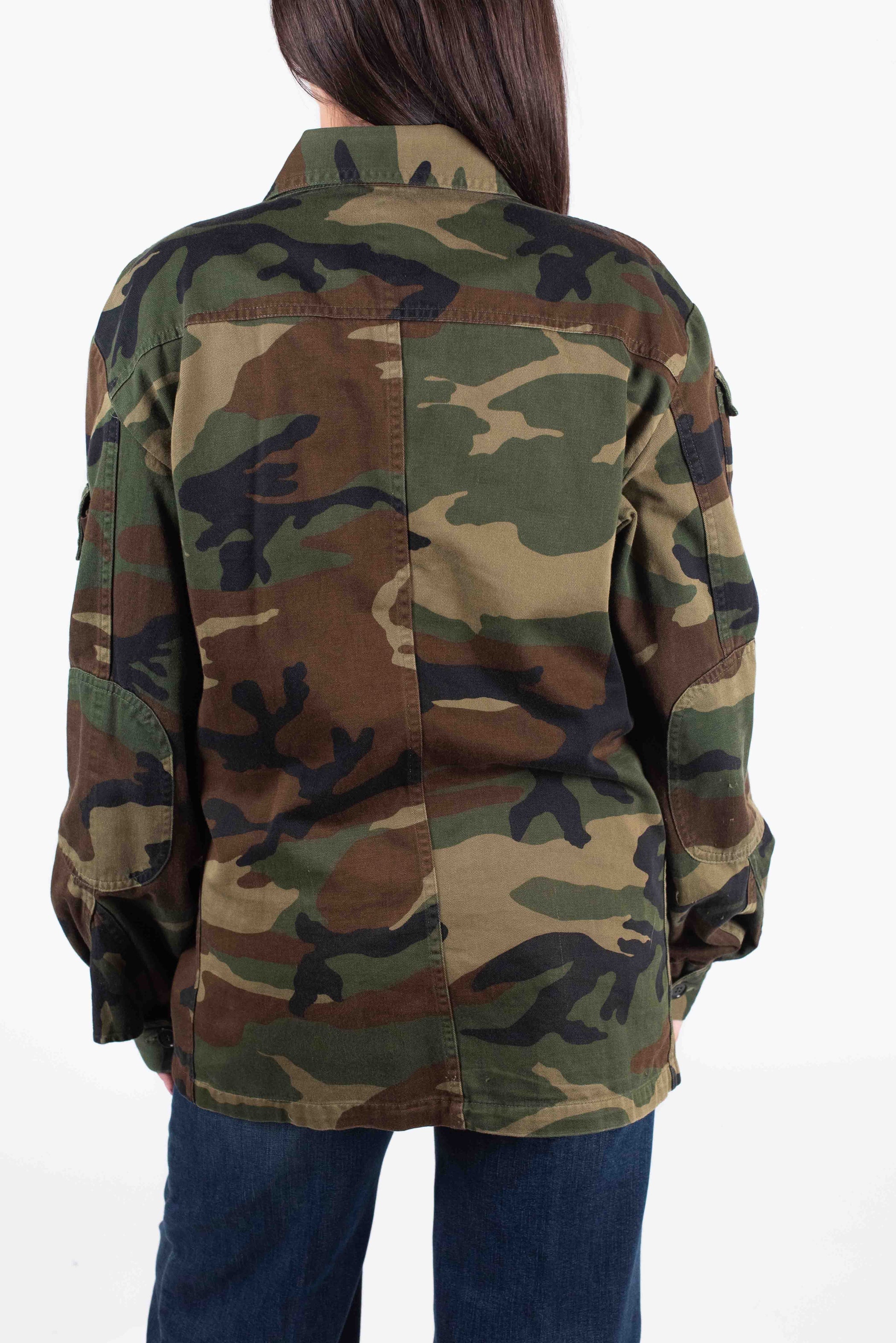 Camicia camouflage con strass e ricami Susy mix