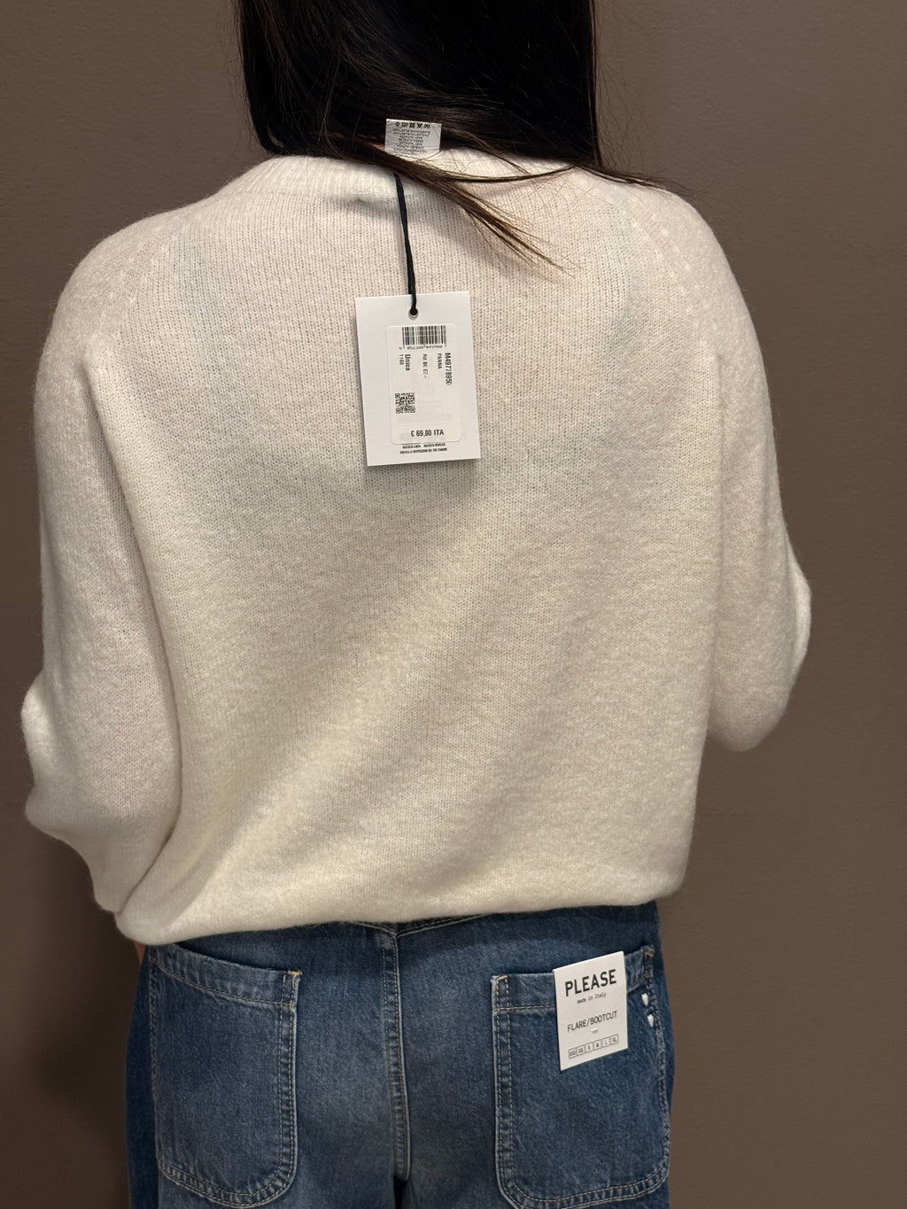 Pullover con maniche 3/4 e girocollo Please