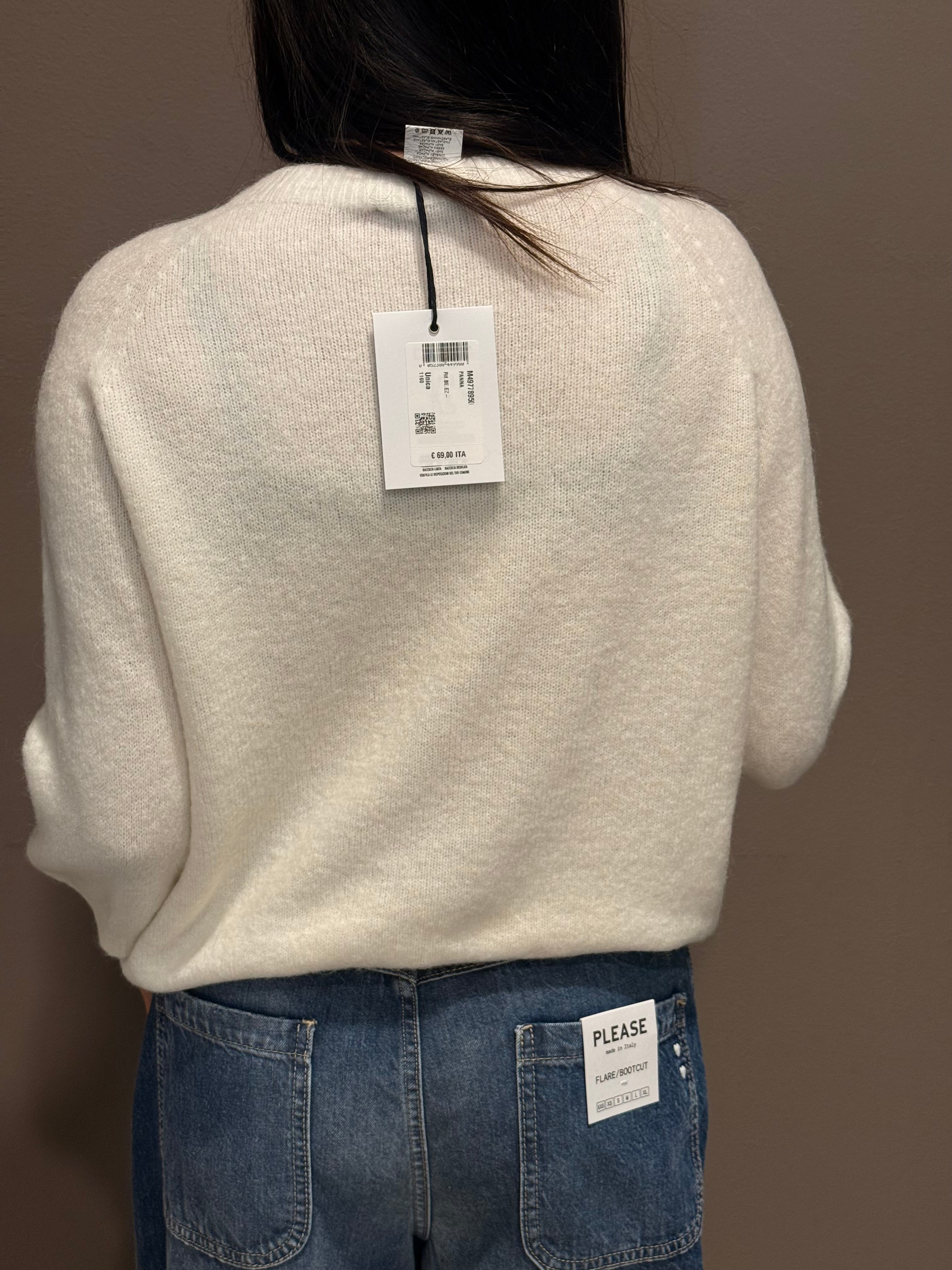 Pullover con maniche 3/4 e girocollo Please