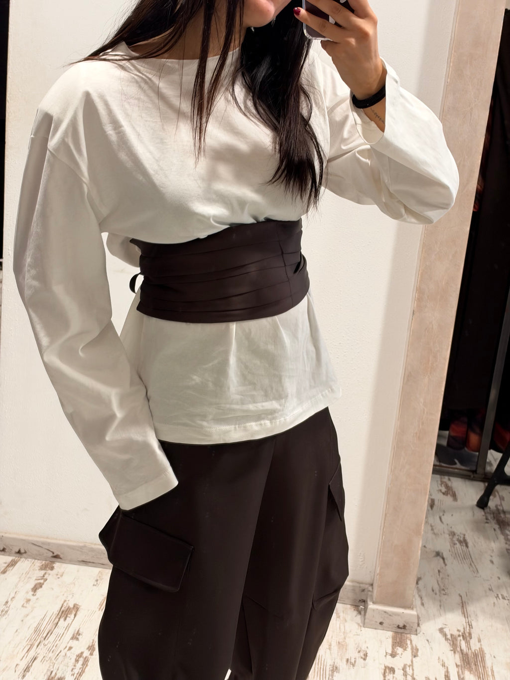 T-shirt con cintura raso moro HaveOne