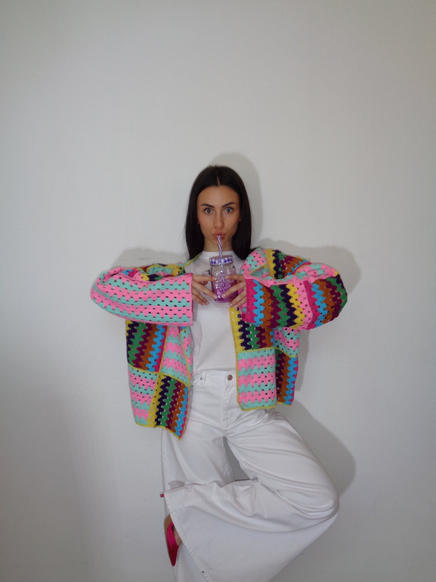 Gilet multicolor crochet
