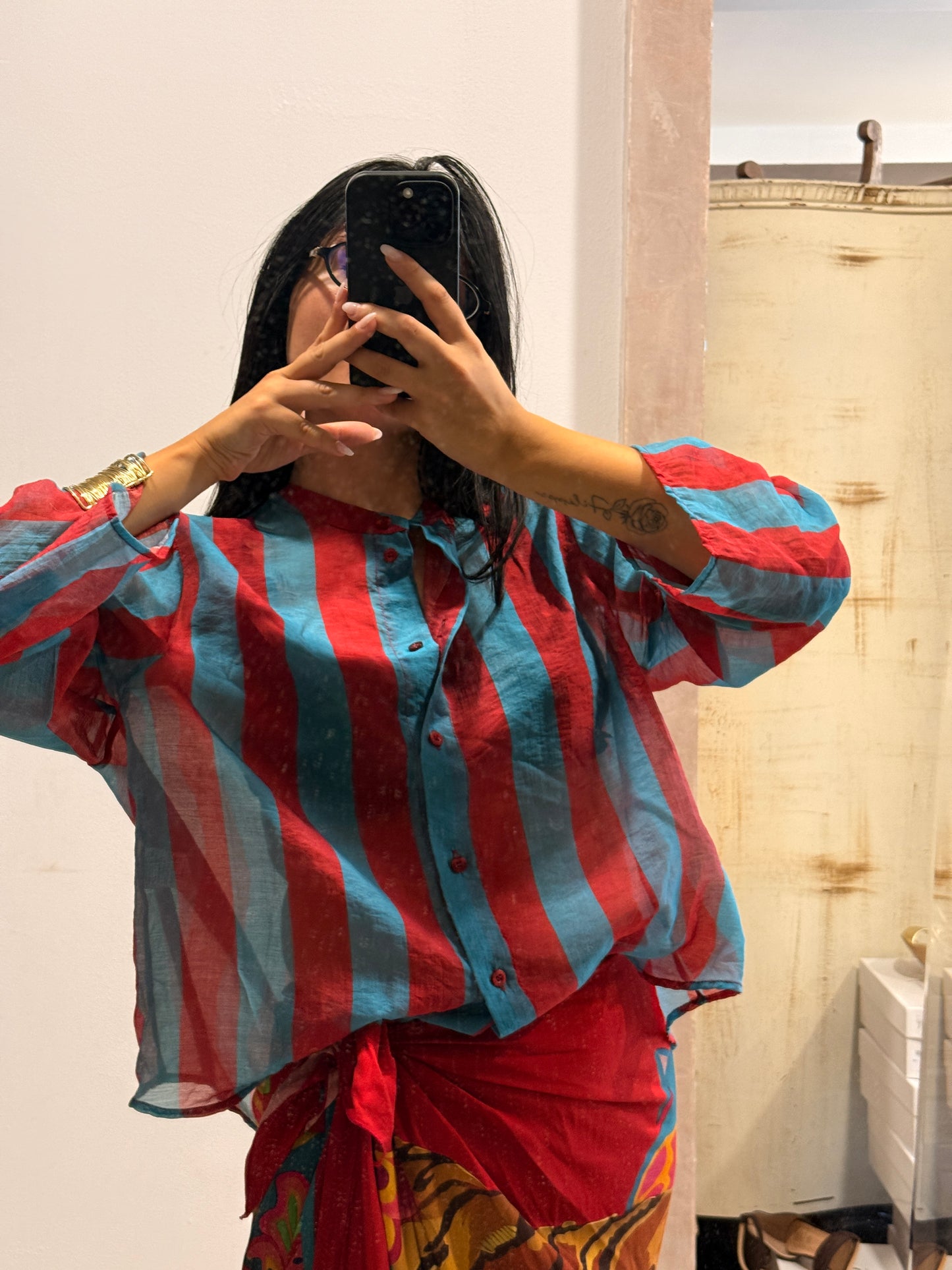 Camicia HaveOne righe-Turchese