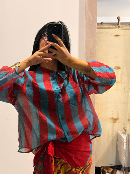 Camicia HaveOne righe-Turchese