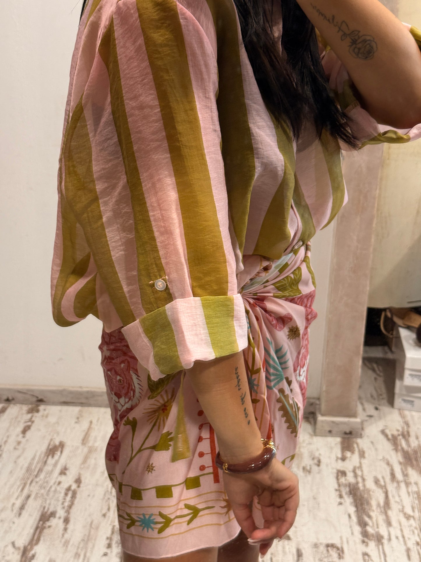 Camicia HaveOne The Island Righe Rosa