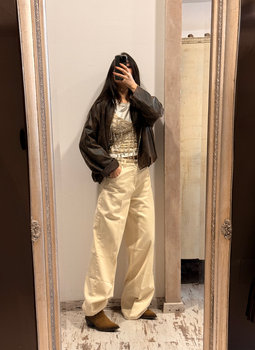 Jeans Icon Mia Baggy Crema - Vicolo