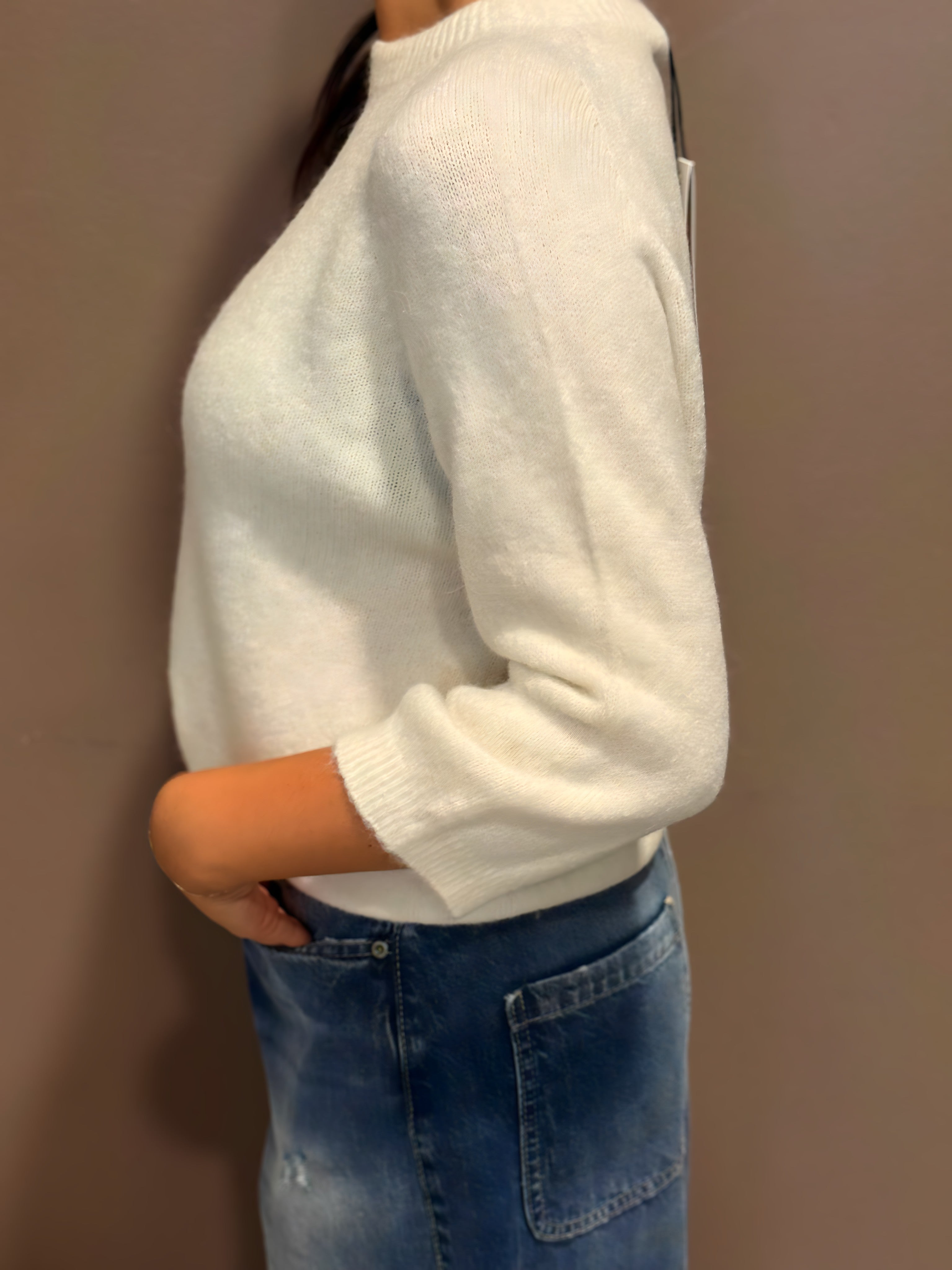 Pullover con maniche 3/4 e girocollo Please