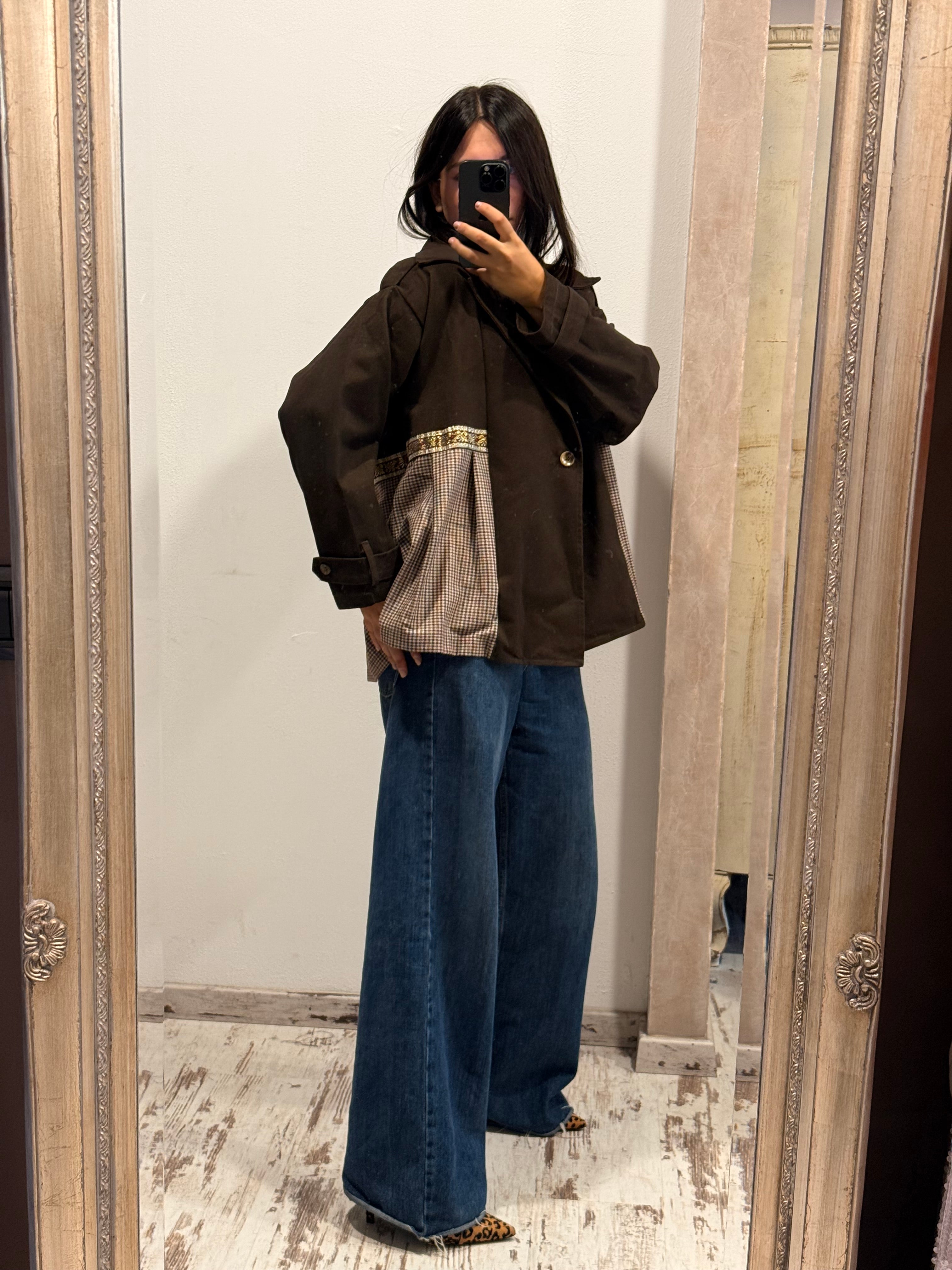 TRENCH DOPPIO TESSUTO MORO SUSYMIX