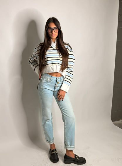 Jeans Zoe con bottoni gioiello ViCOLO