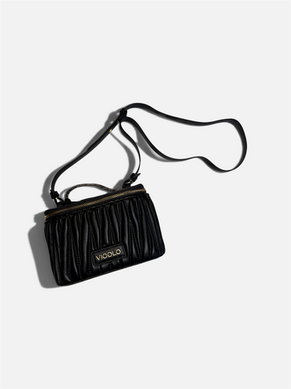 Borsa Vicolo Trapuntata Nera con specchio