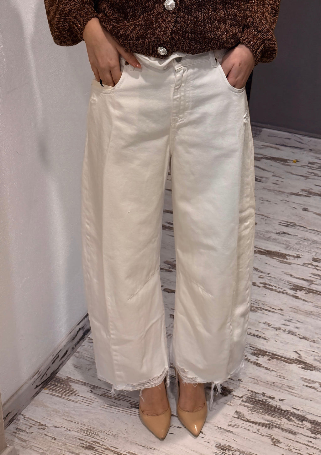 Jeans Cecil a Ovetto Bianco Vicolo