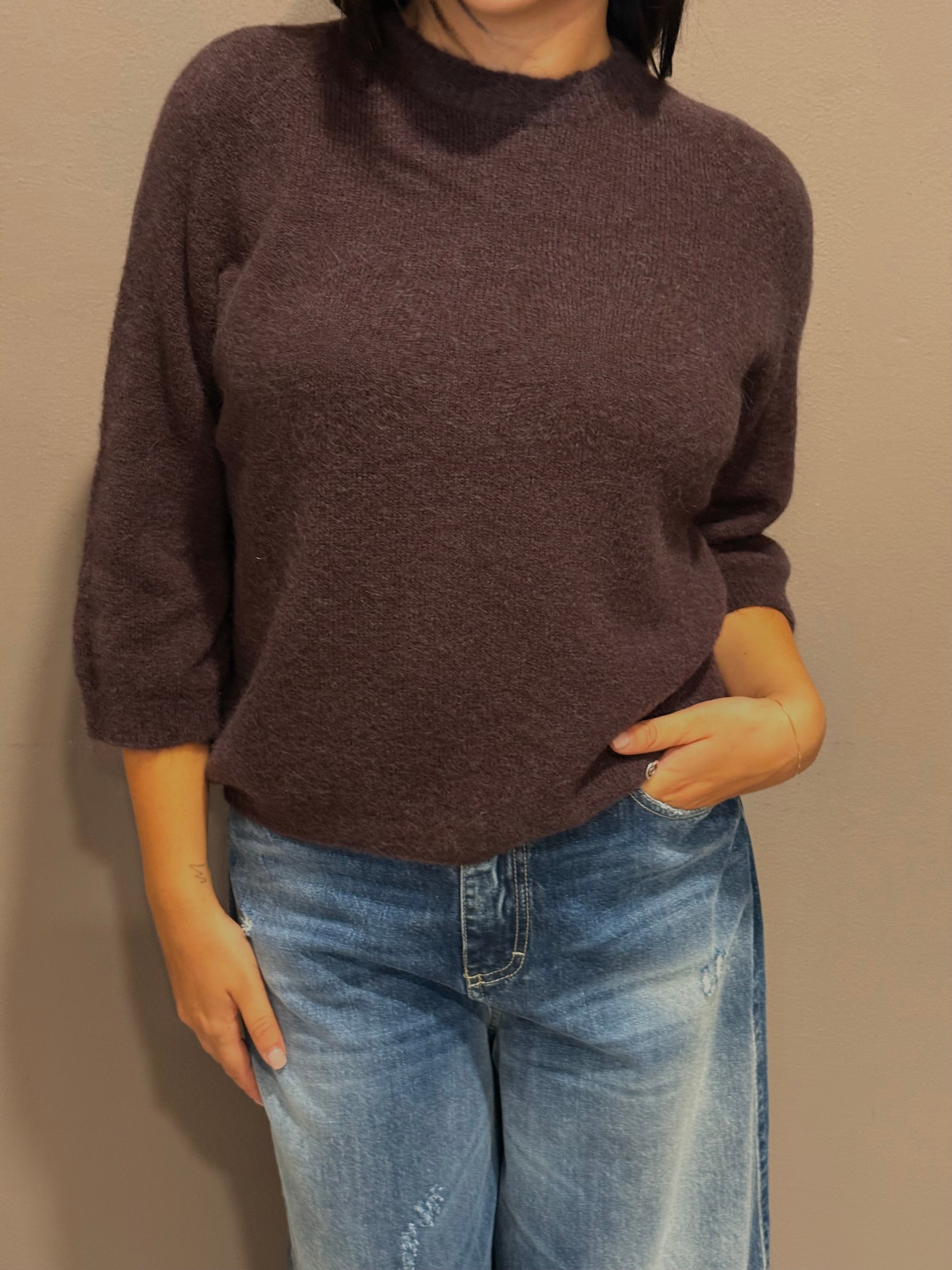 Pullover con maniche 3/4 e girocollo Please Moro