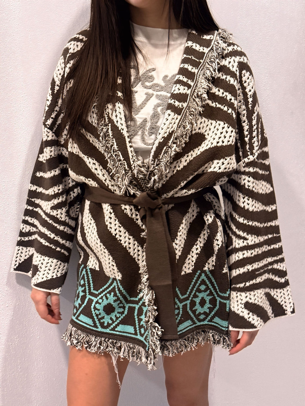Cardigan Striato Fantasia etnica Vicolo