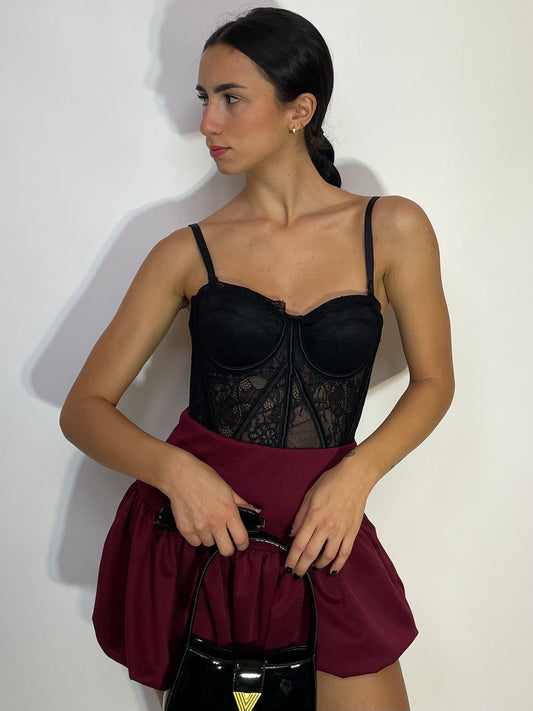 Top a bustier con pizzo