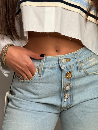 Jeans Zoe con bottoni gioiello ViCOLO
