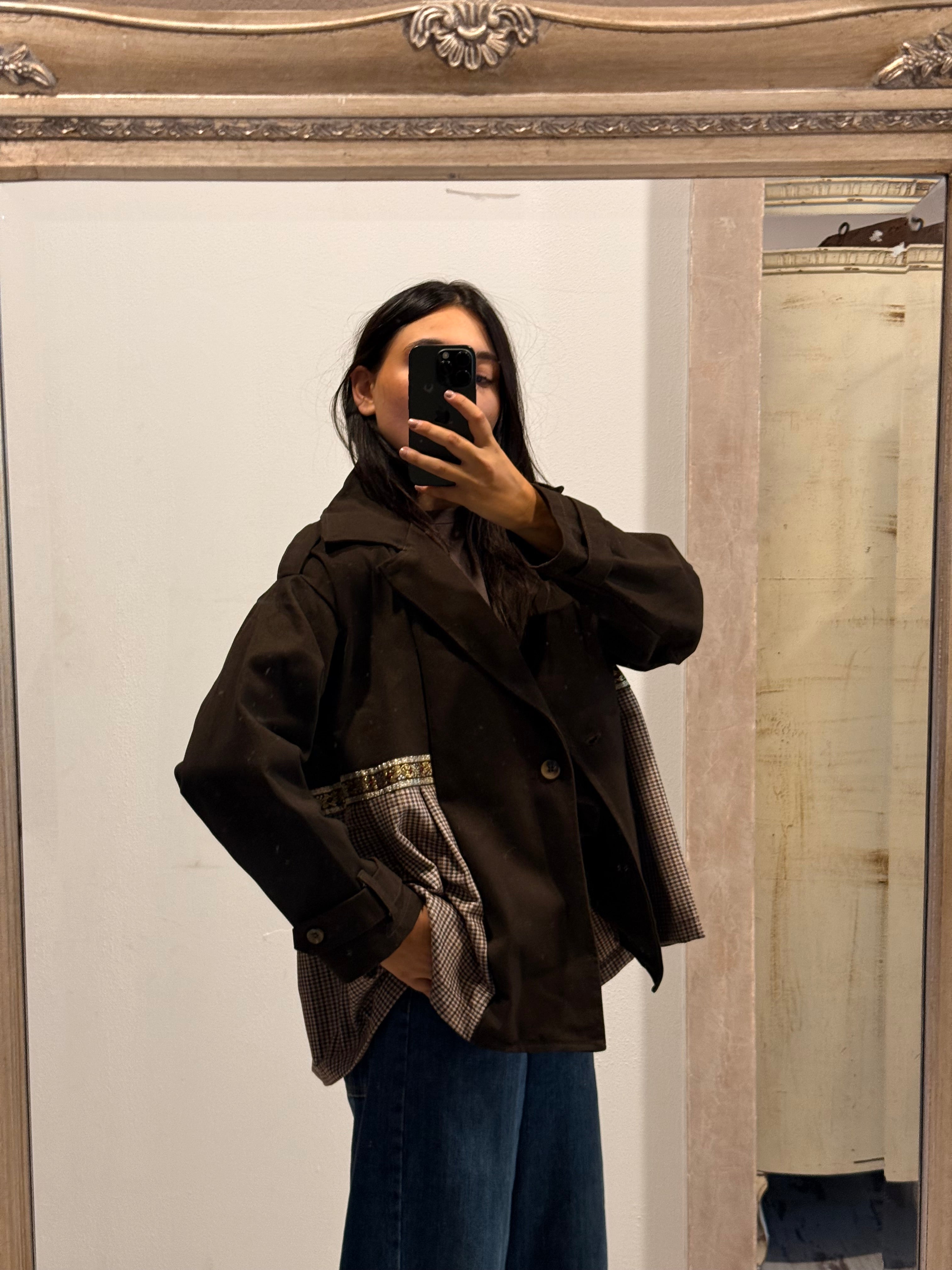 TRENCH DOPPIO TESSUTO MORO SUSYMIX