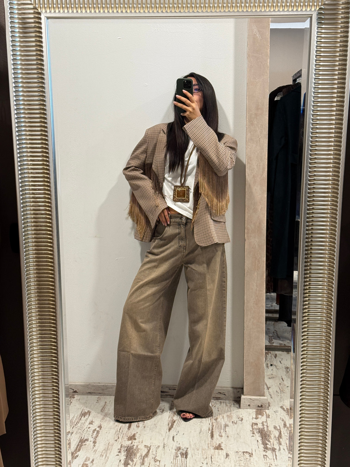 Giacca Quadri Con Frange – Haveone