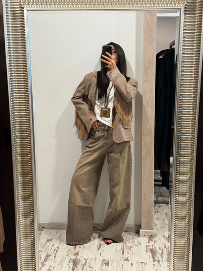 Giacca Quadri Con Frange – Haveone