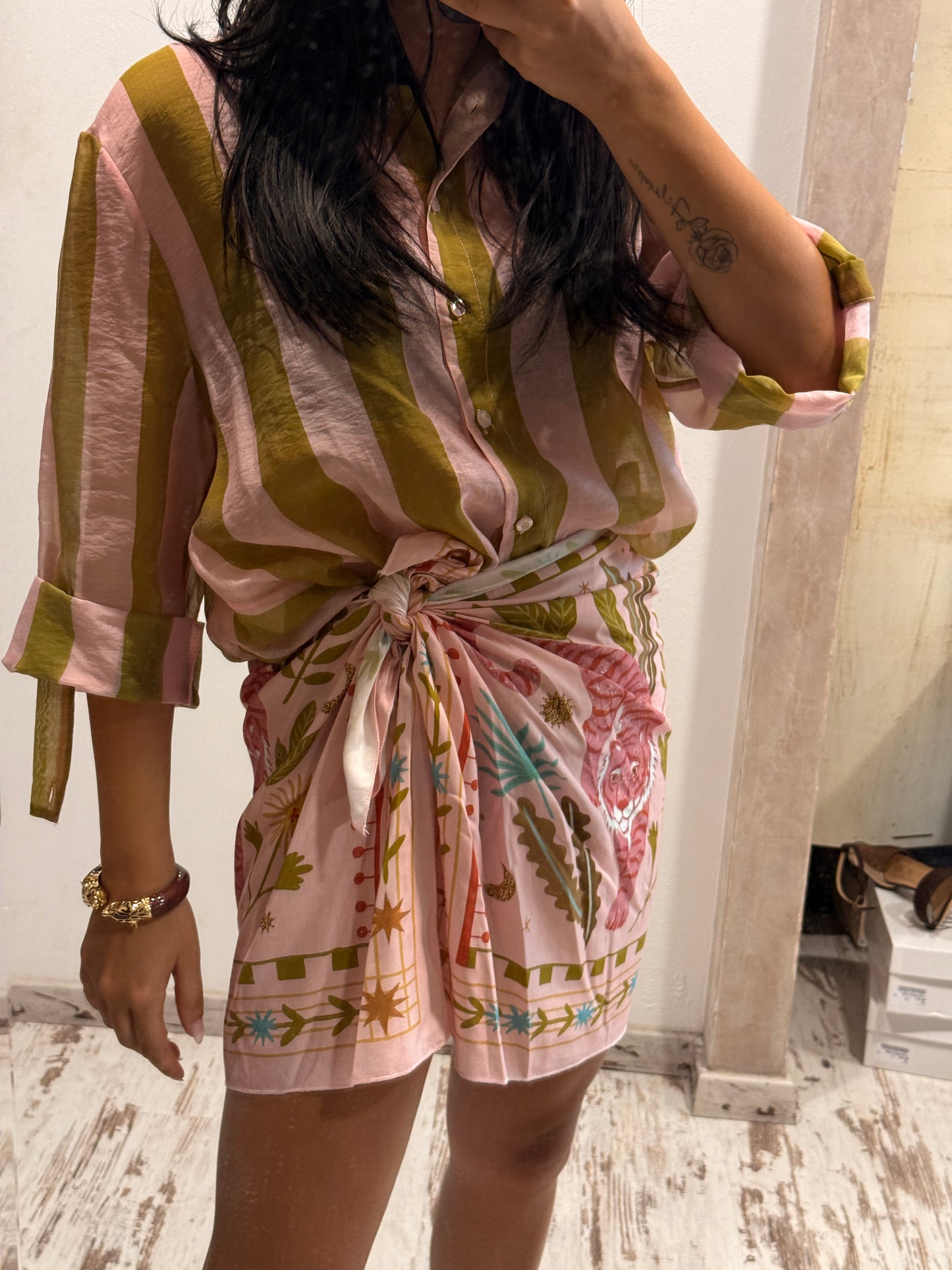 Camicia HaveOne The Island Righe Rosa