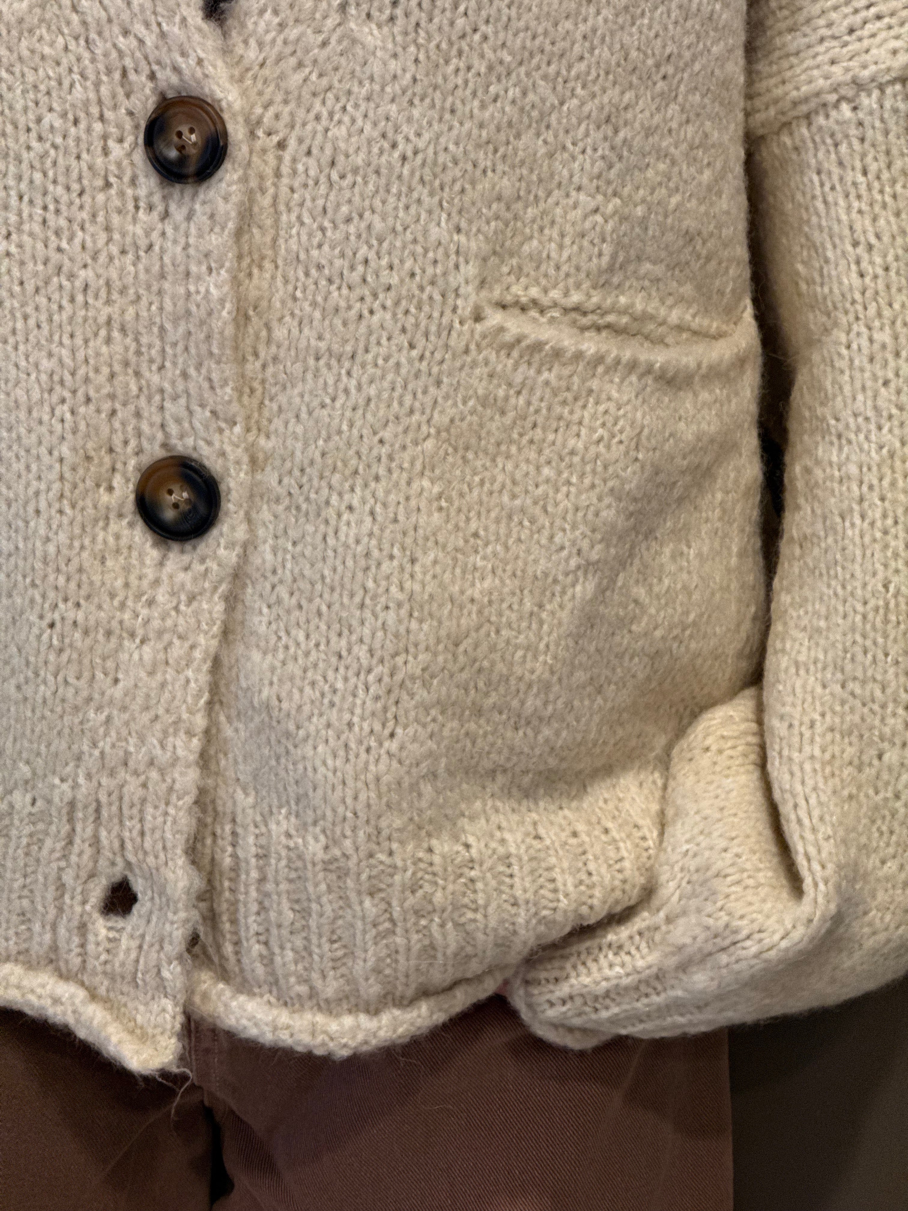 Cardigan calce a tre bottoni con taschine - HaveOne