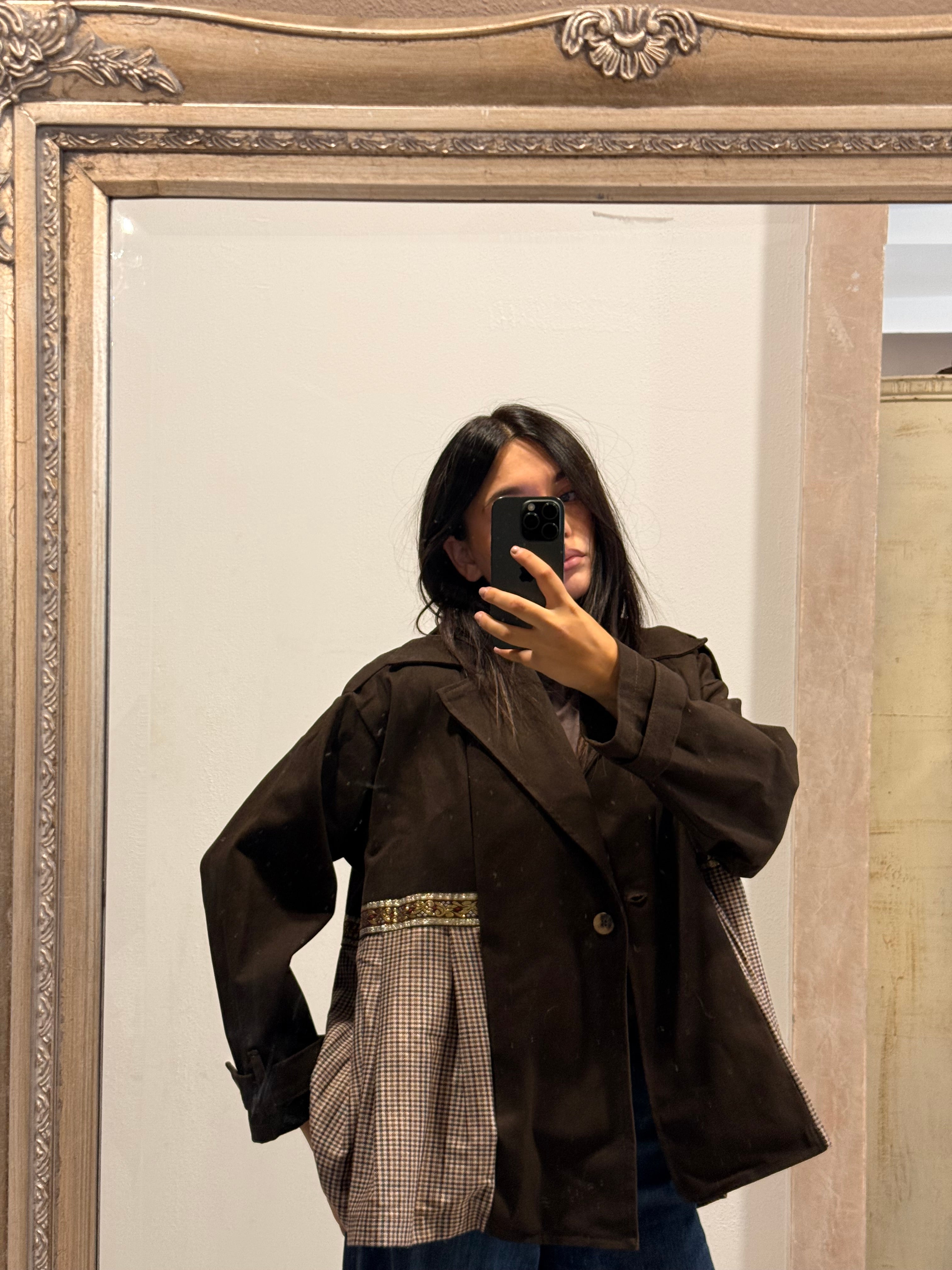 TRENCH DOPPIO TESSUTO MORO SUSYMIX