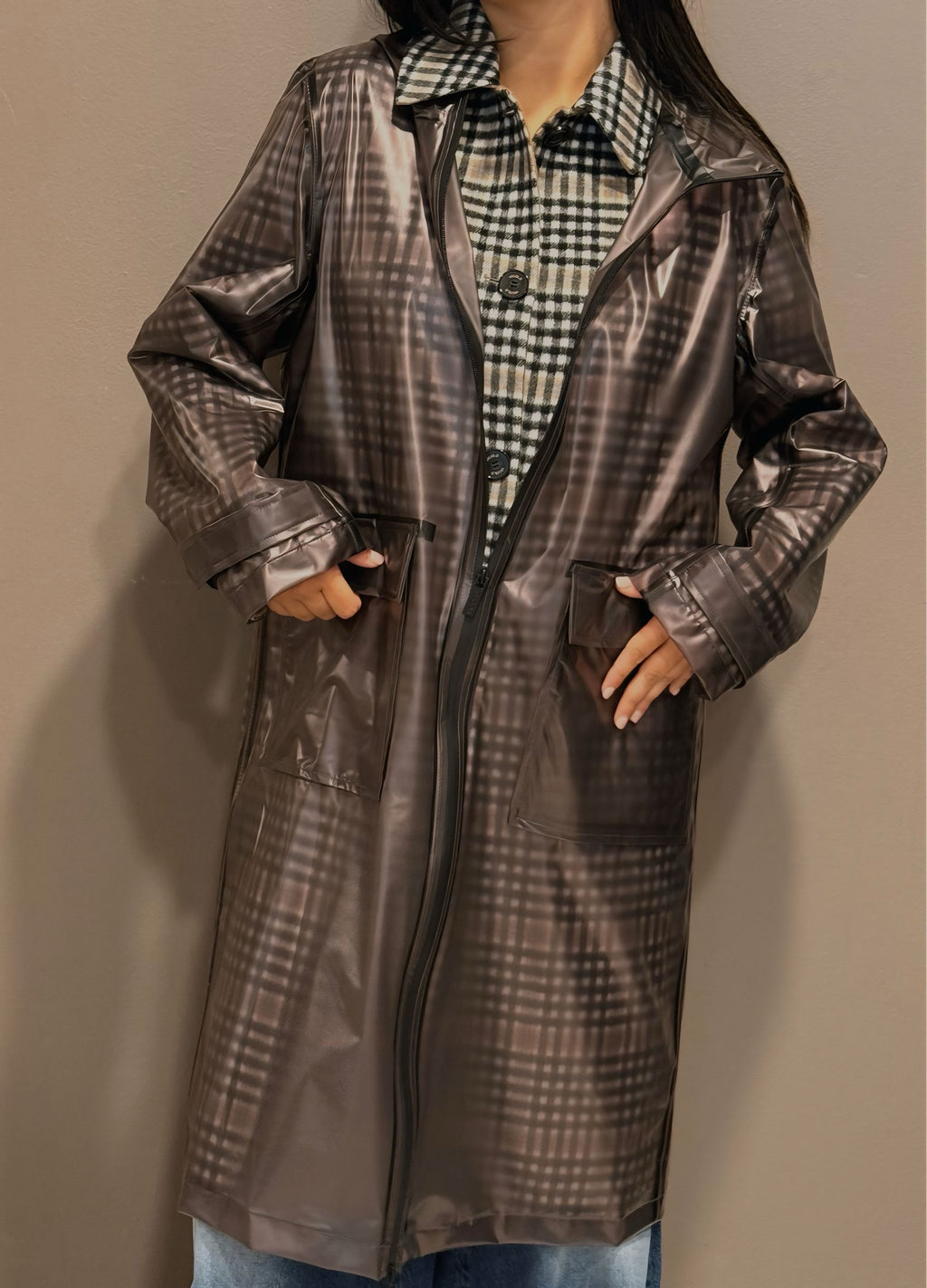 Cappotto 2 in 1 Vicolo Donna – Con Impermeabile Rimovibile a Quadri