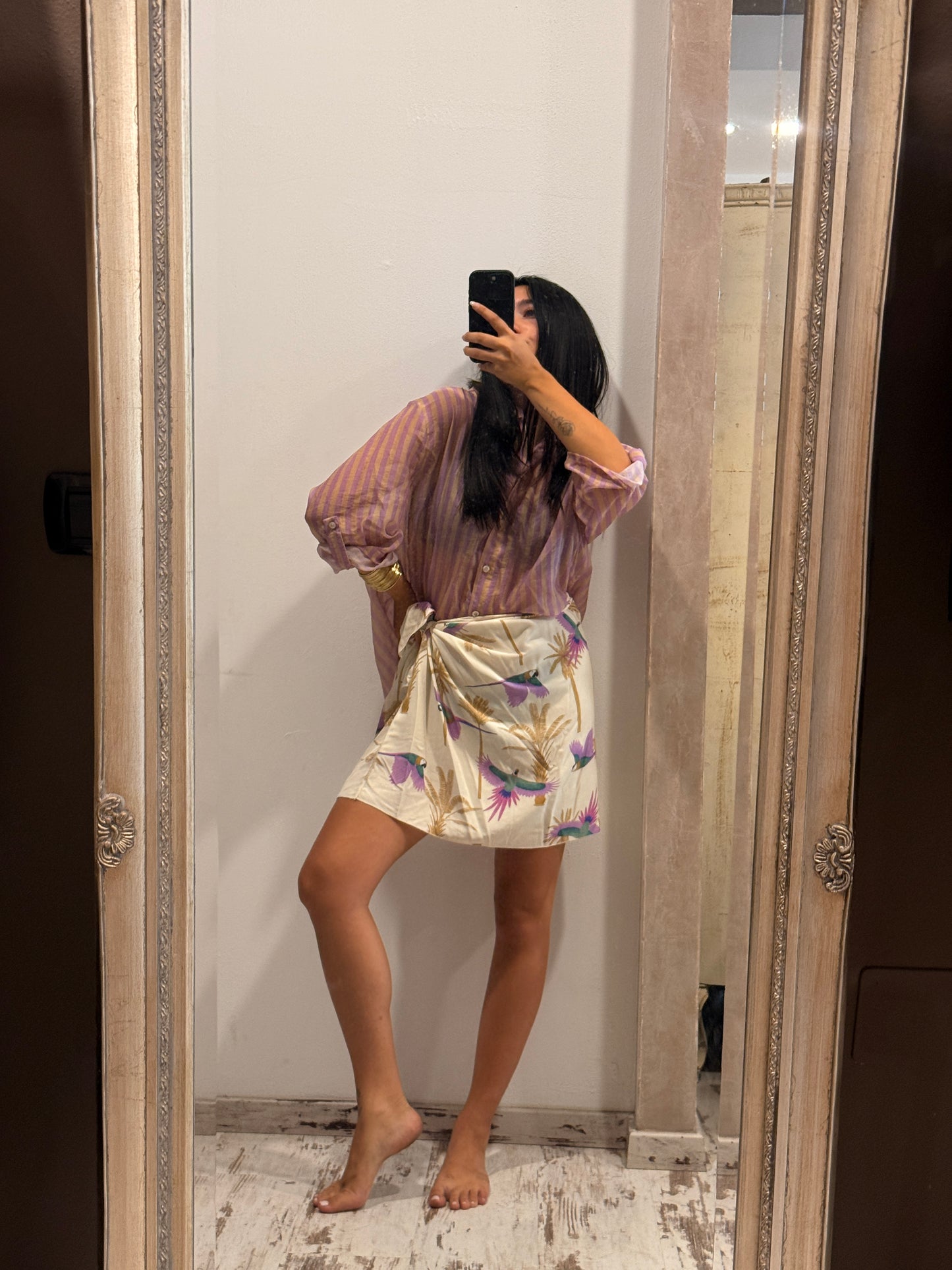 Camicia HaveOne The Island Righe- Lilla
