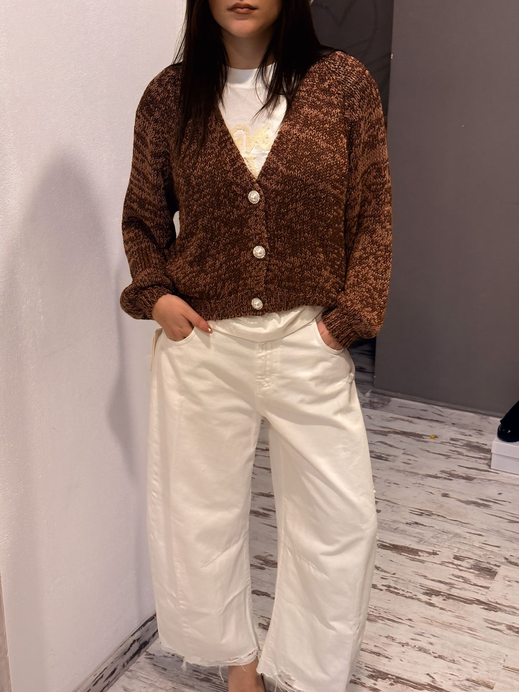 Jeans Cecil a Ovetto Bianco Vicolo