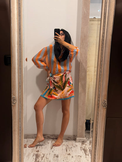 Camicia HaveOne The Island Righe Arancio Cielo