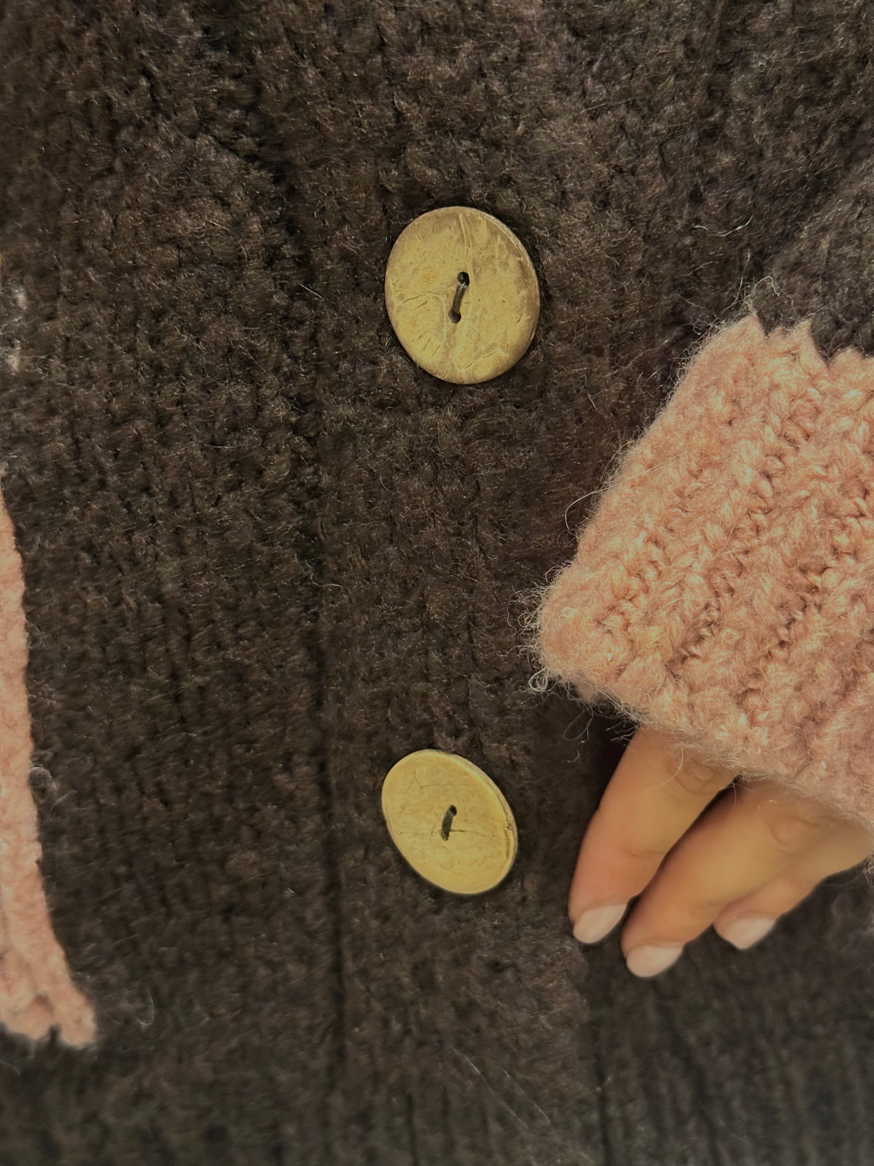 Cardigan moro con tasche rosa - HaveOne
