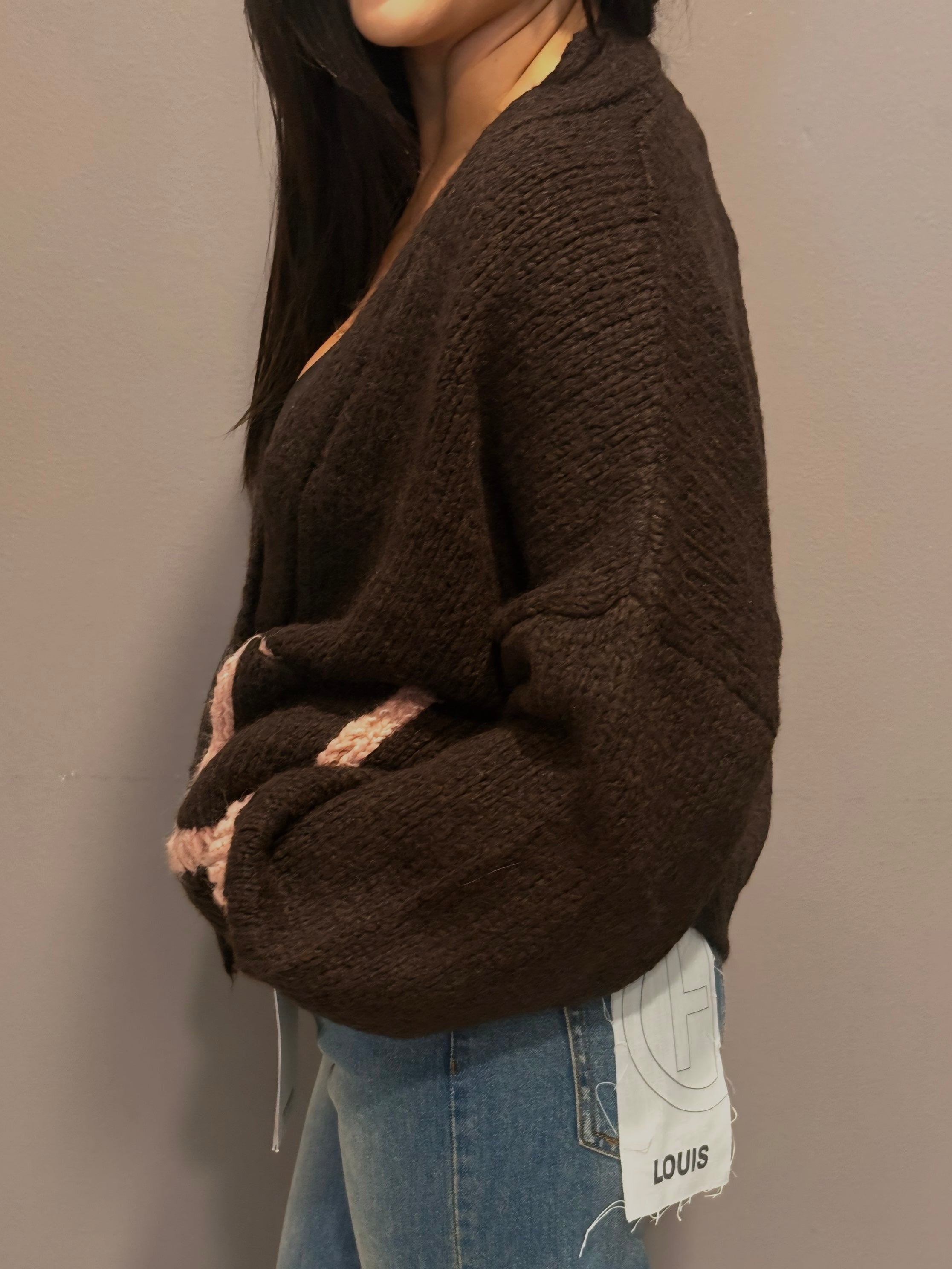 Cardigan moro con tasche rosa - HaveOne