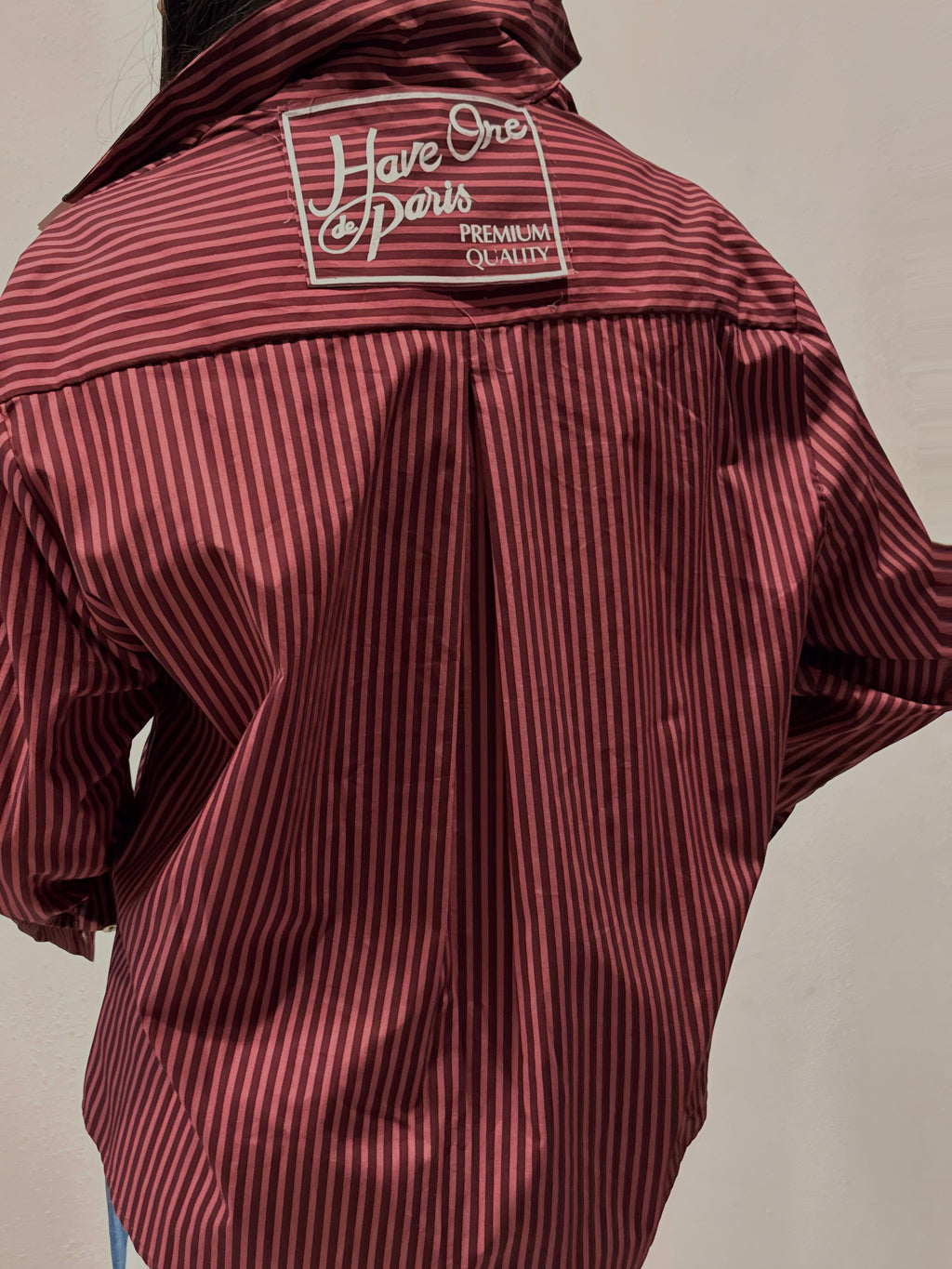 Camicia Oversize a righe HaveOne - Bordeaux & Rosa