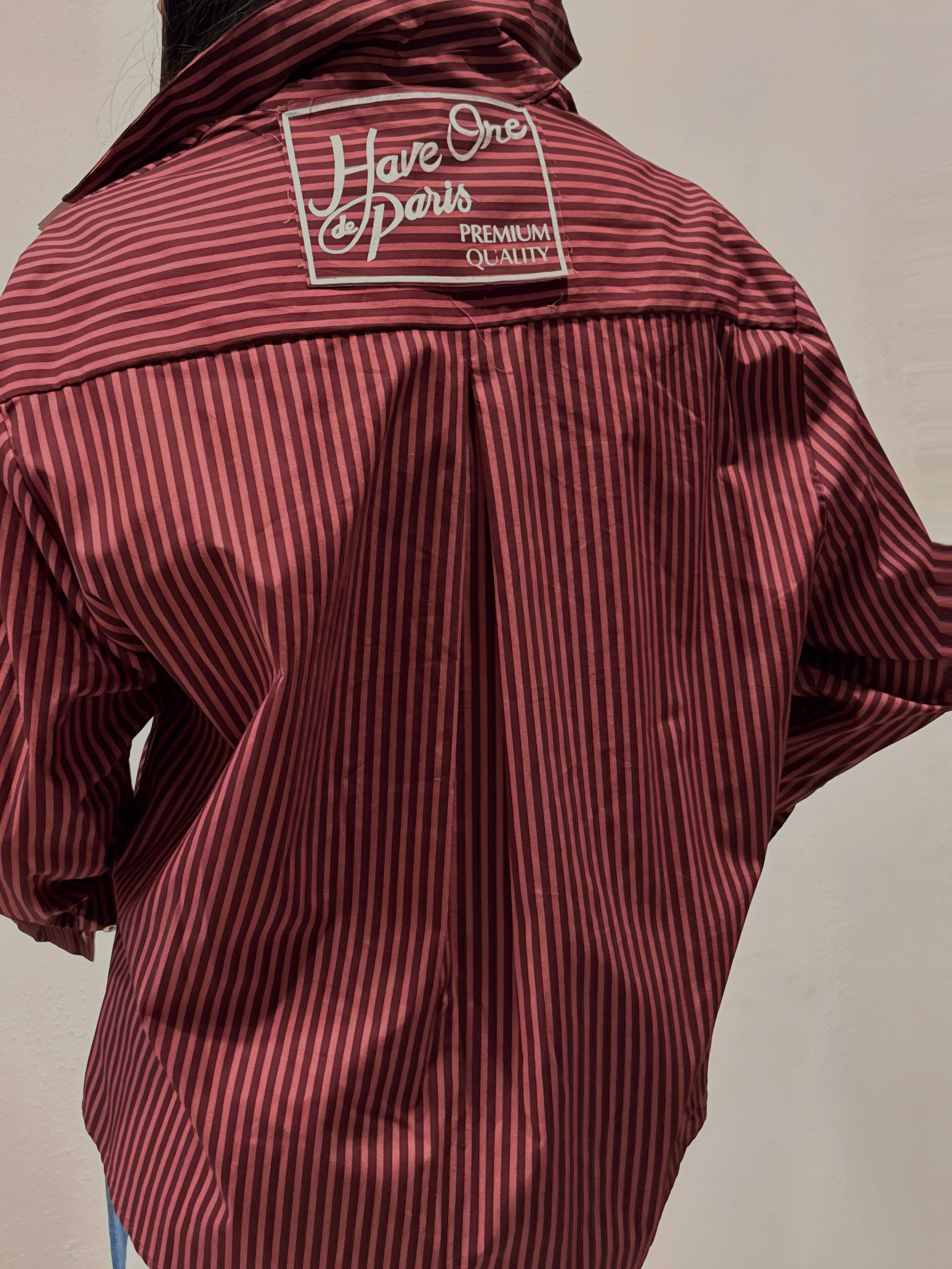 Camicia Oversize a righe HaveOne - Bordeaux & Rosa