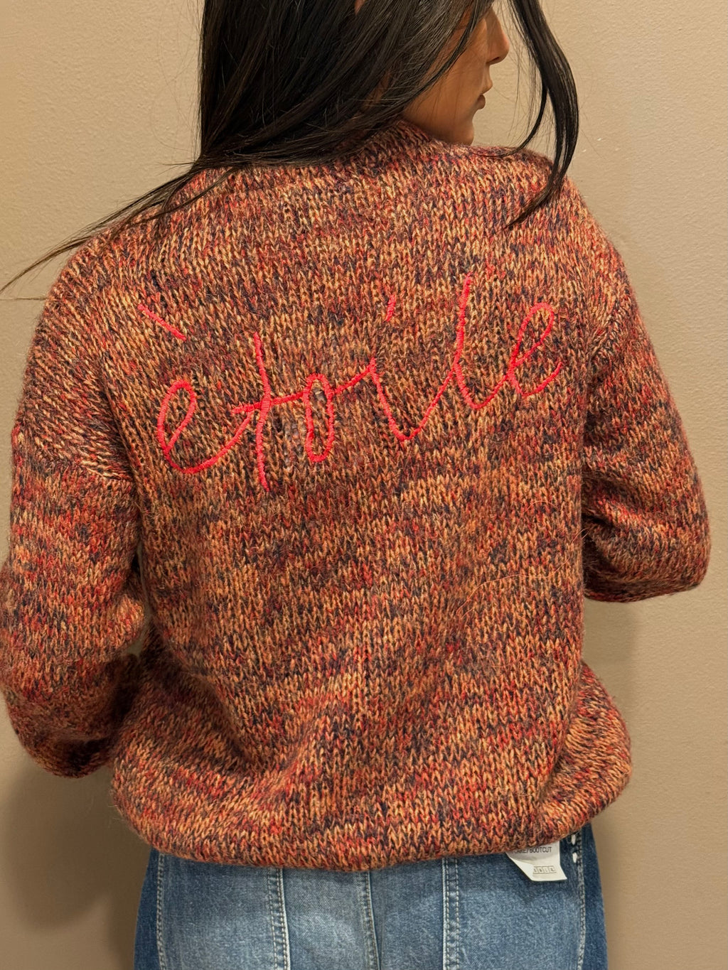 Cardigan con maniche lunghe stampato Please