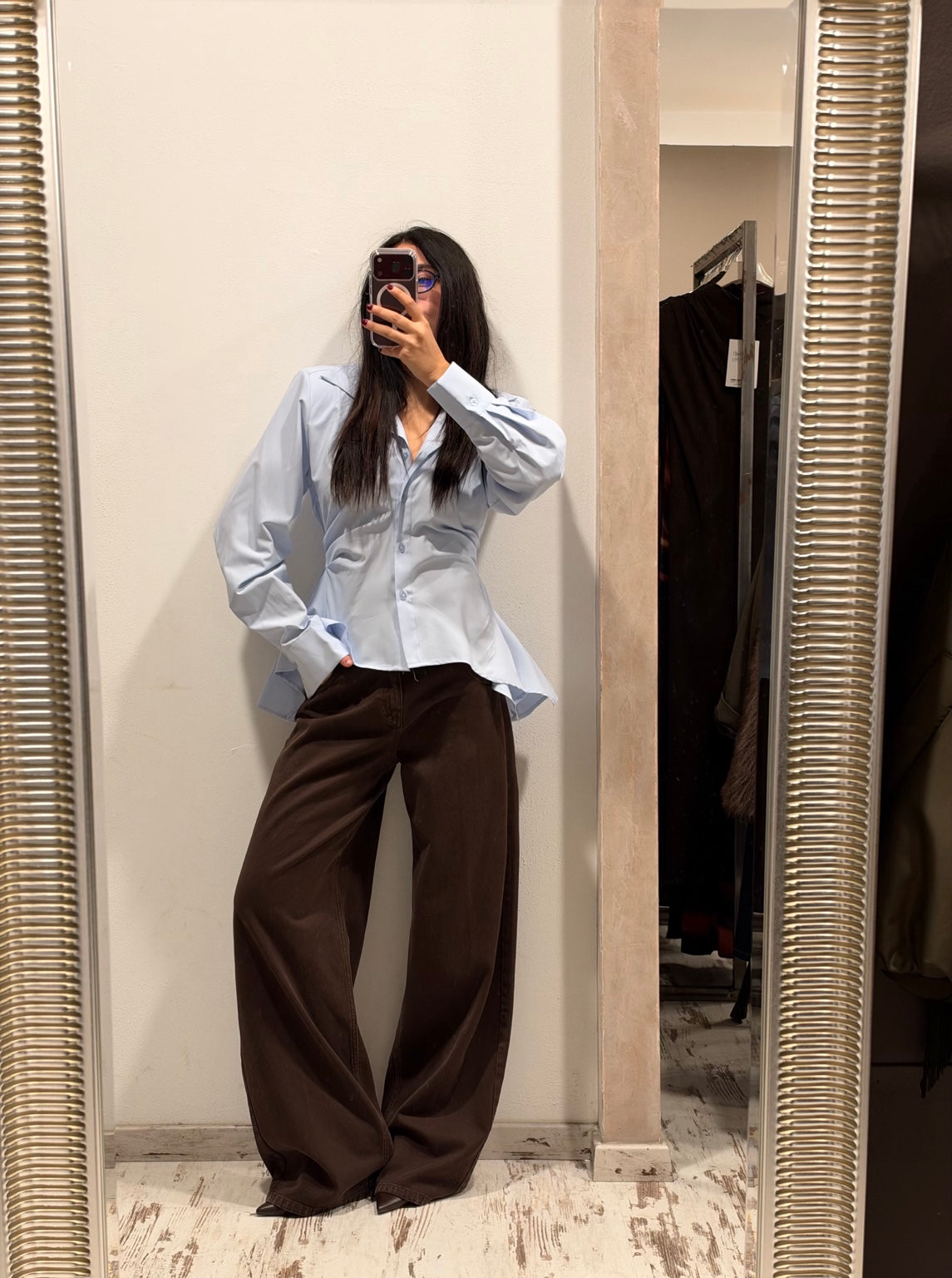 Camicia HaveOne con arricciatura e spallina imbottita