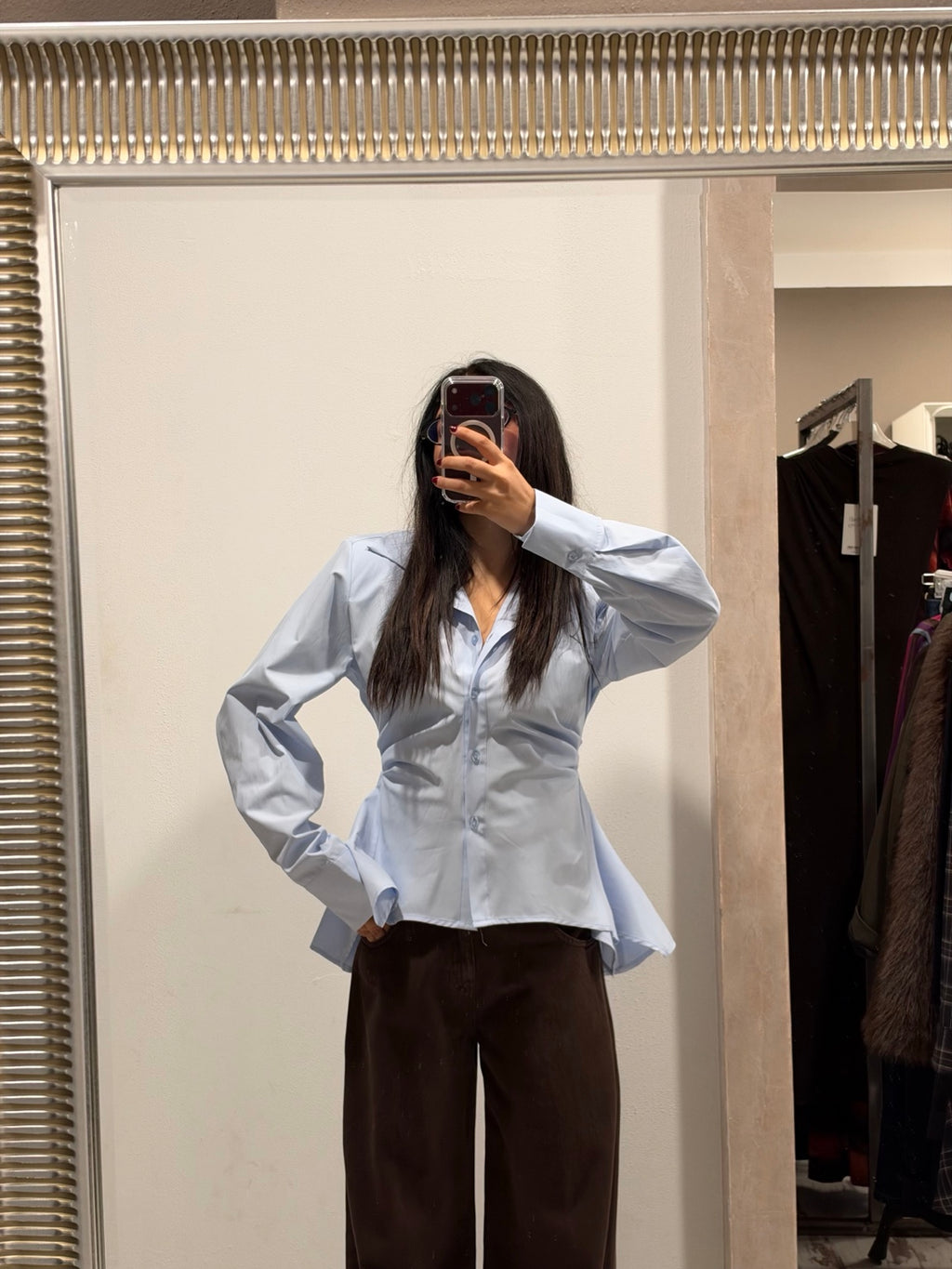 Camicia HaveOne con arricciatura e spallina imbottita