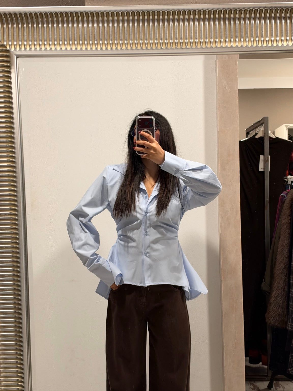 Camicia HaveOne con arricciatura e spallina imbottita