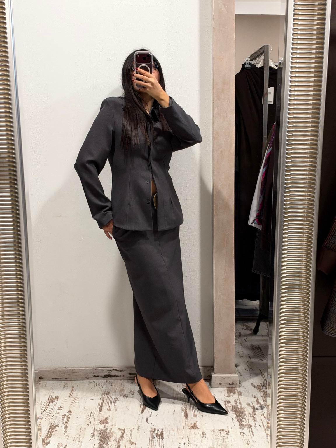 Camicia Tensione grigio antracite