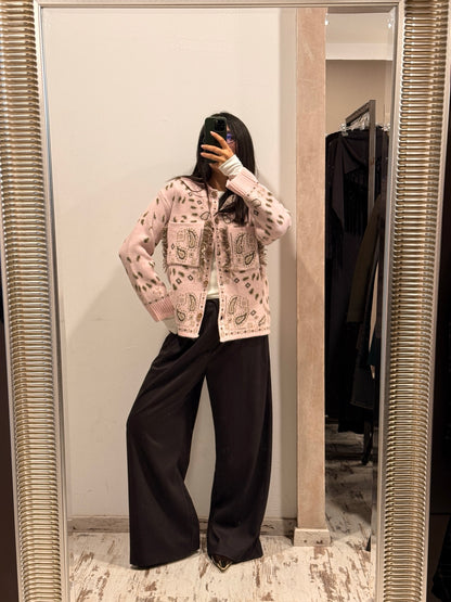 Cardigan bandana rosa Tensione In indossato