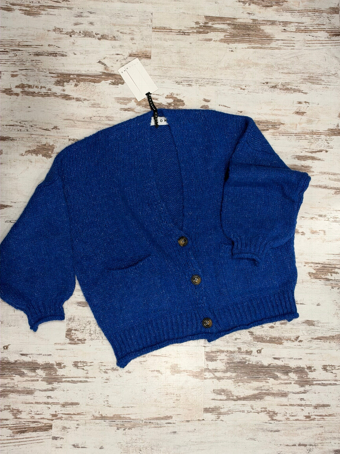 Cardigan 3 bottoni HaveOne blu elettrico