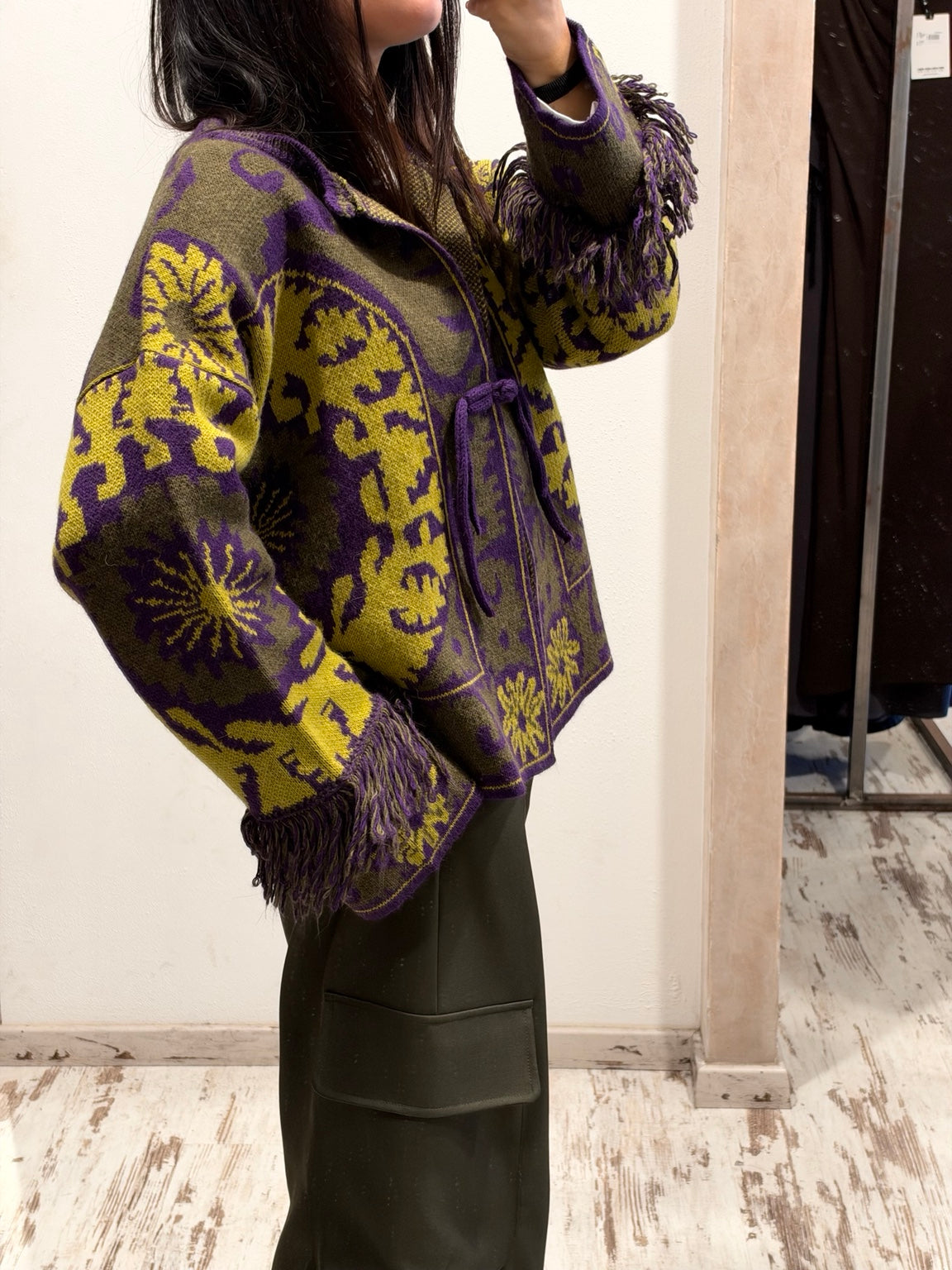 Cardigan Vicolo dettaglio manica con frange
