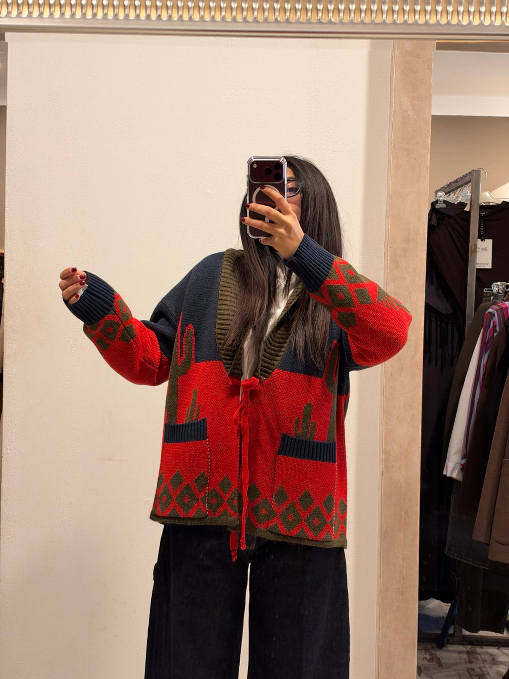 Cardigan Vicolo dettaglio della lavorazione