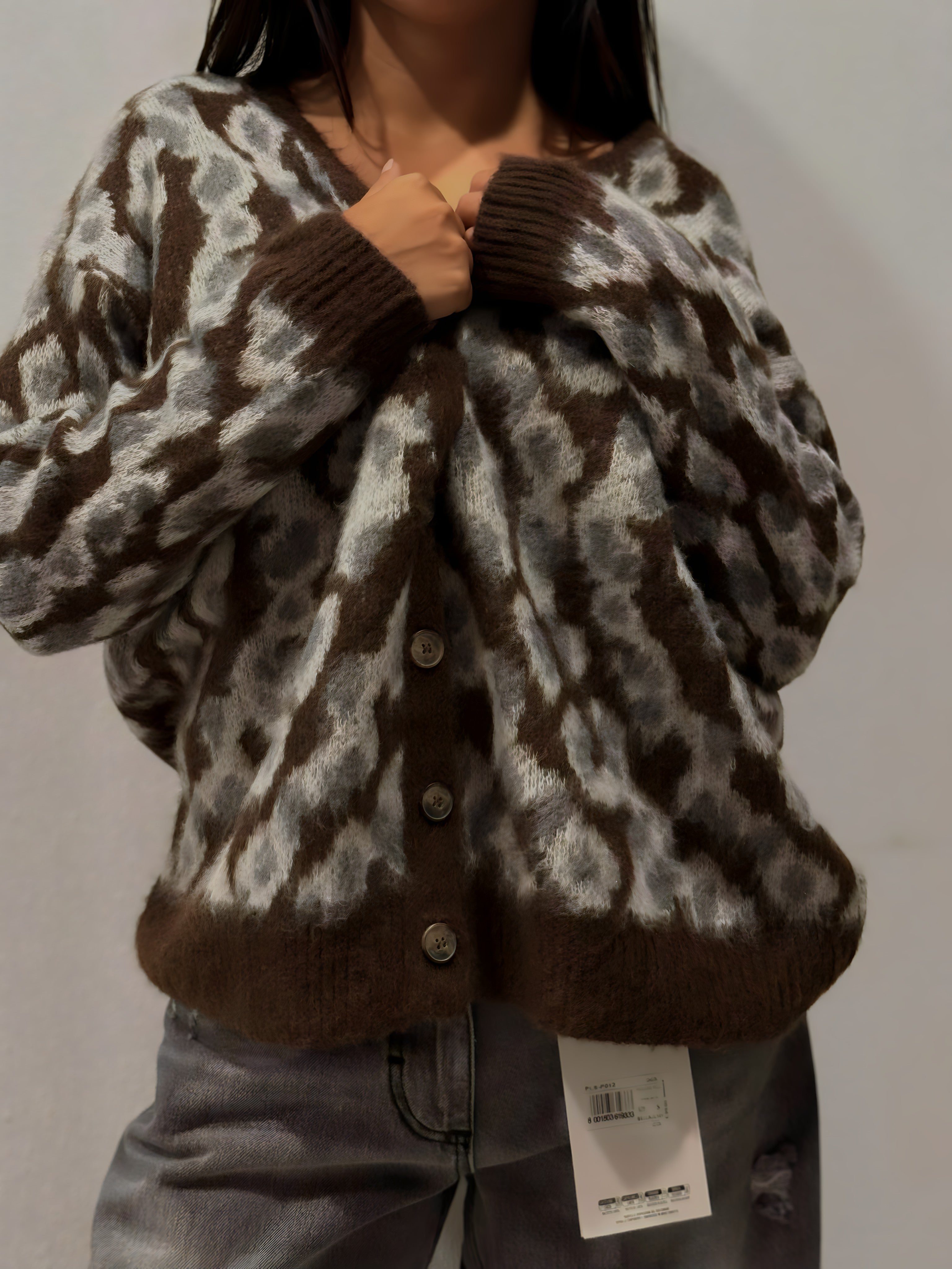 Cardigan jacquard maku moro a quattro bottoni - HaveOne